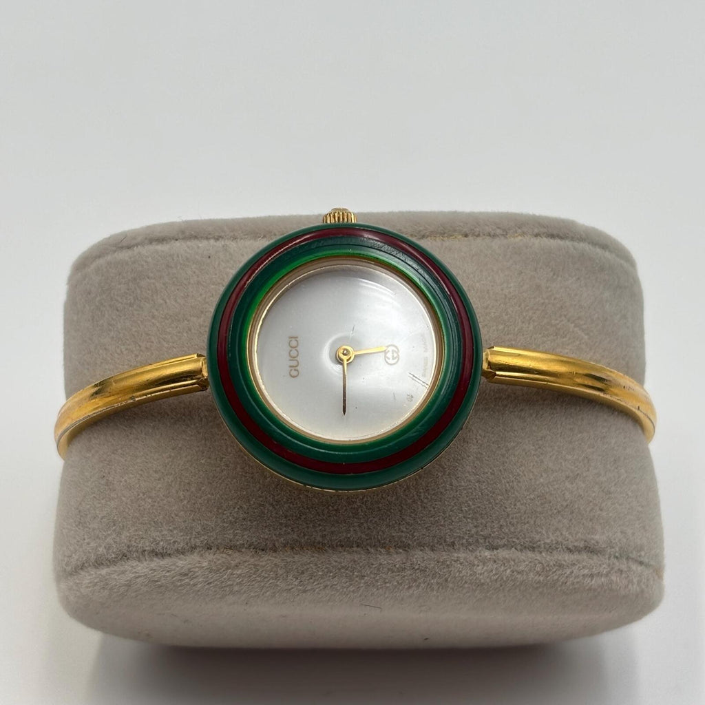 Gucci Interchangeable Bezel Watch with 5 Bezels & Box
