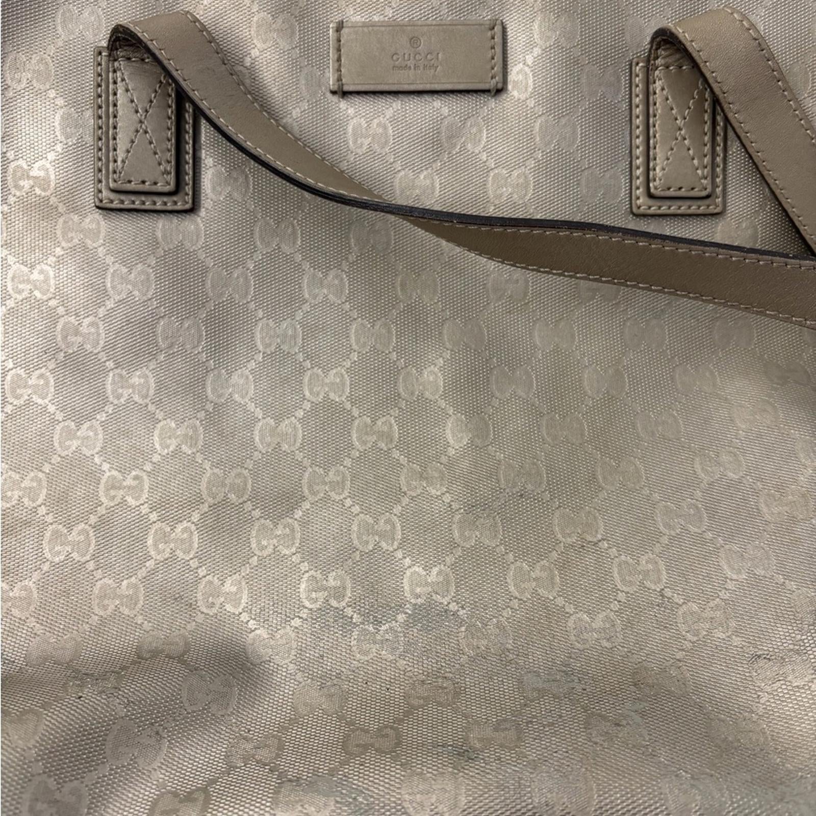 GUCCI GG CANVAS TOTE BAG CHAMPAGNE GOLD