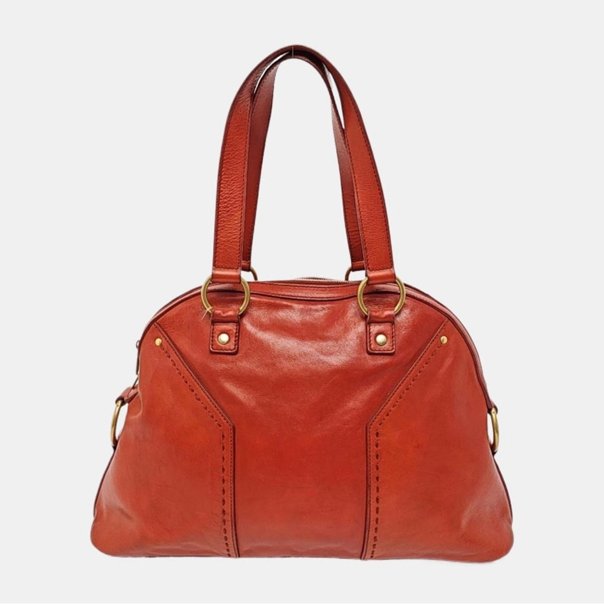 Yves Saint Laurent Muse Leather Shoulder Bag – Brick Red