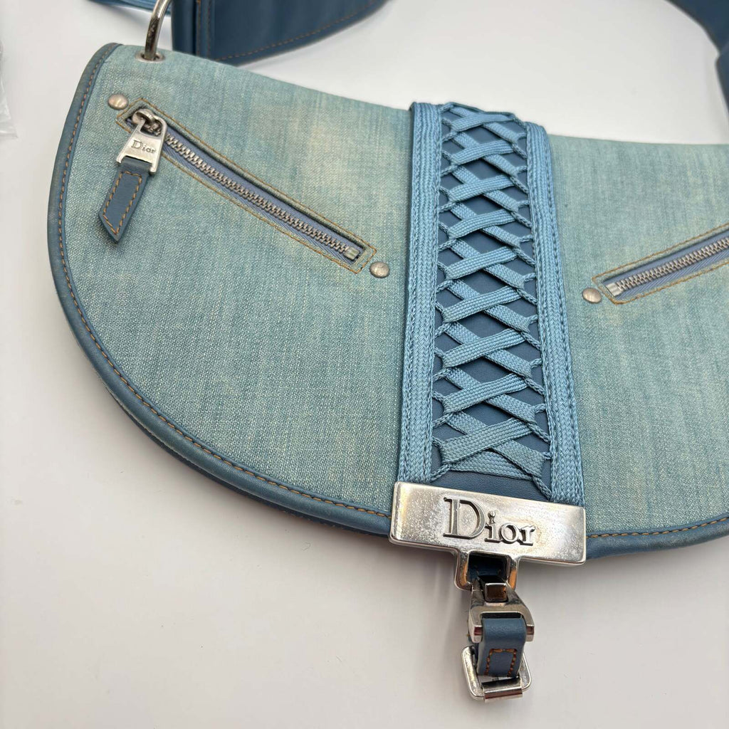 Christian Dior Admit It Corset Denim Shoulder Bag 2002