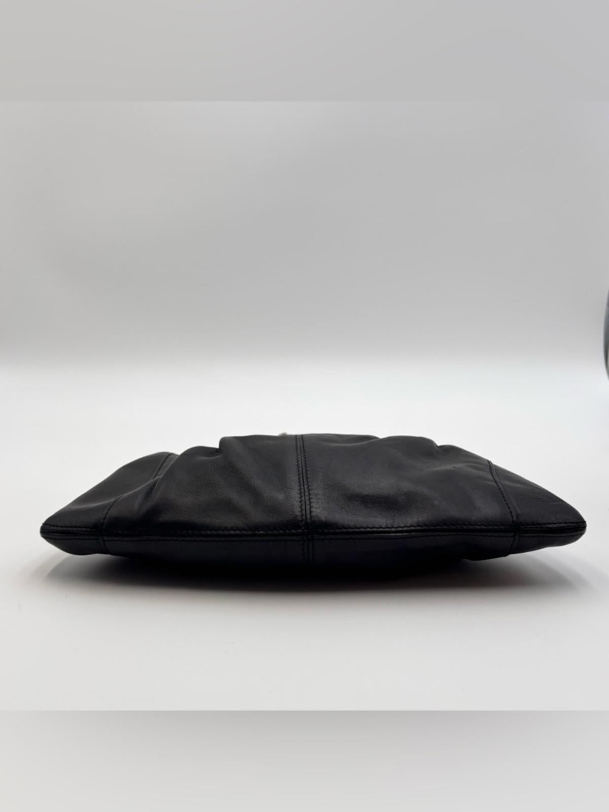 Salvatore Ferragamo Black Leather Chain Shoulder Bag