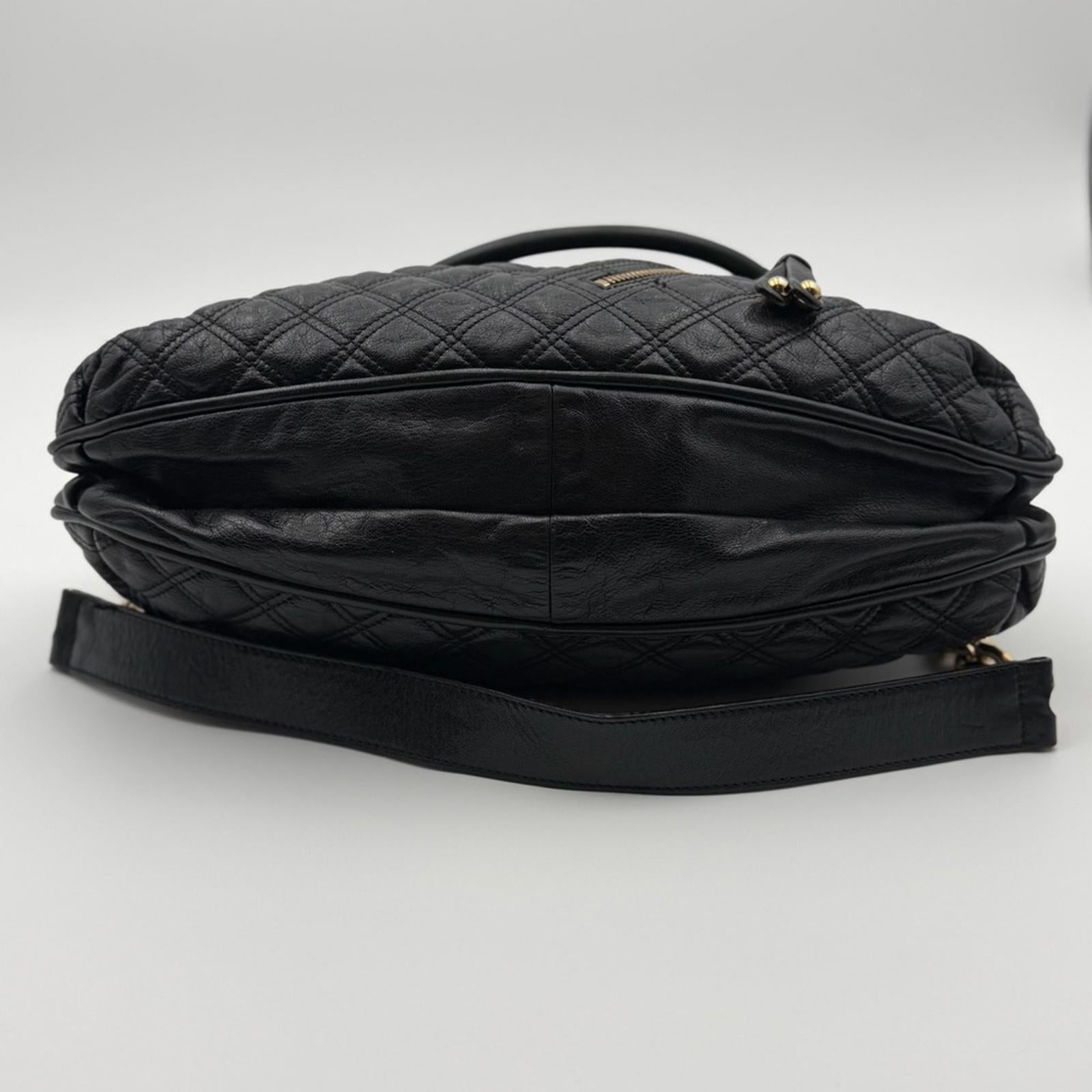 MARC JACOBS QUILTED LEATHER SHOULDER BAG – BLACK