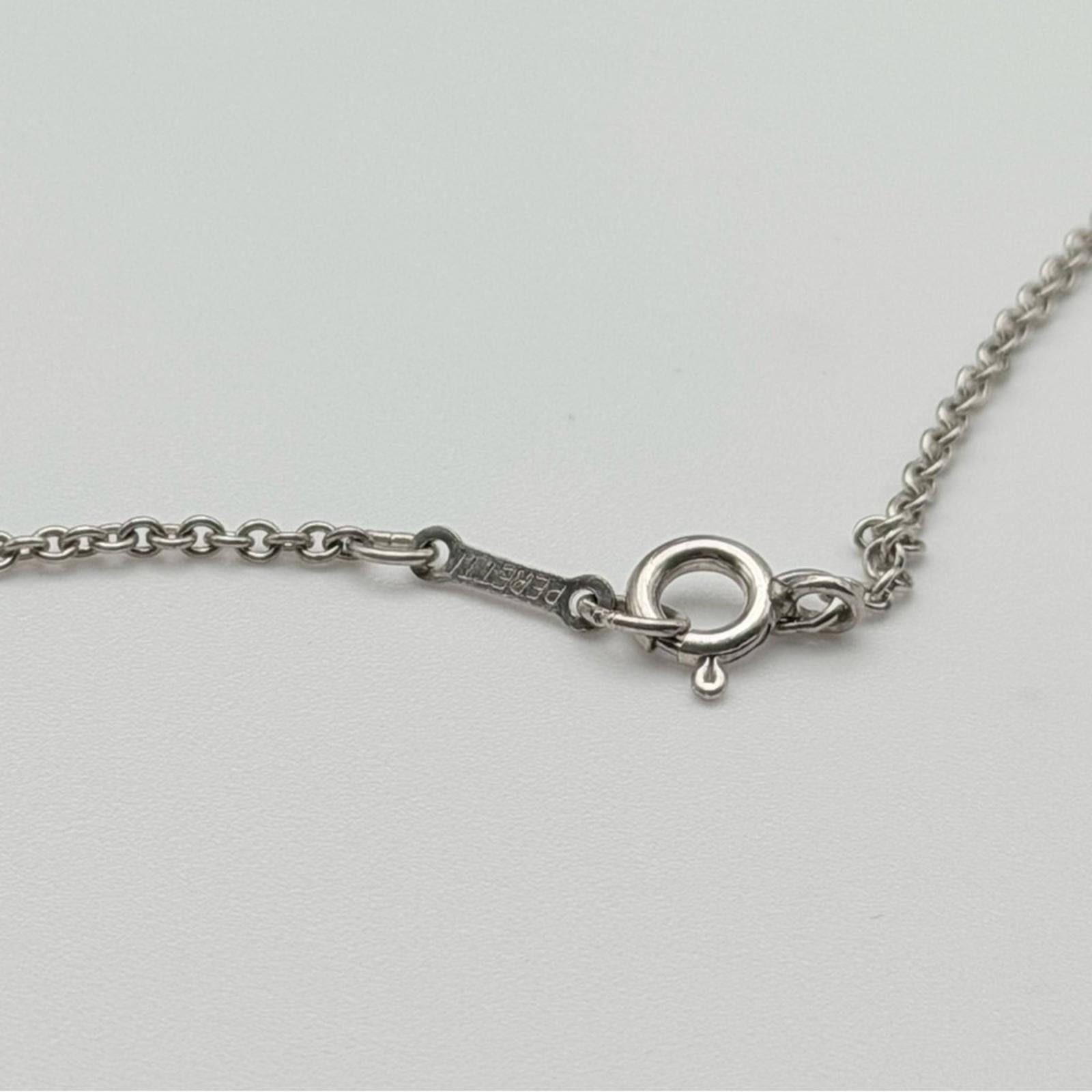 Tiffany & Co Elsa Peretti Bean Necklace Sterling Silver 925