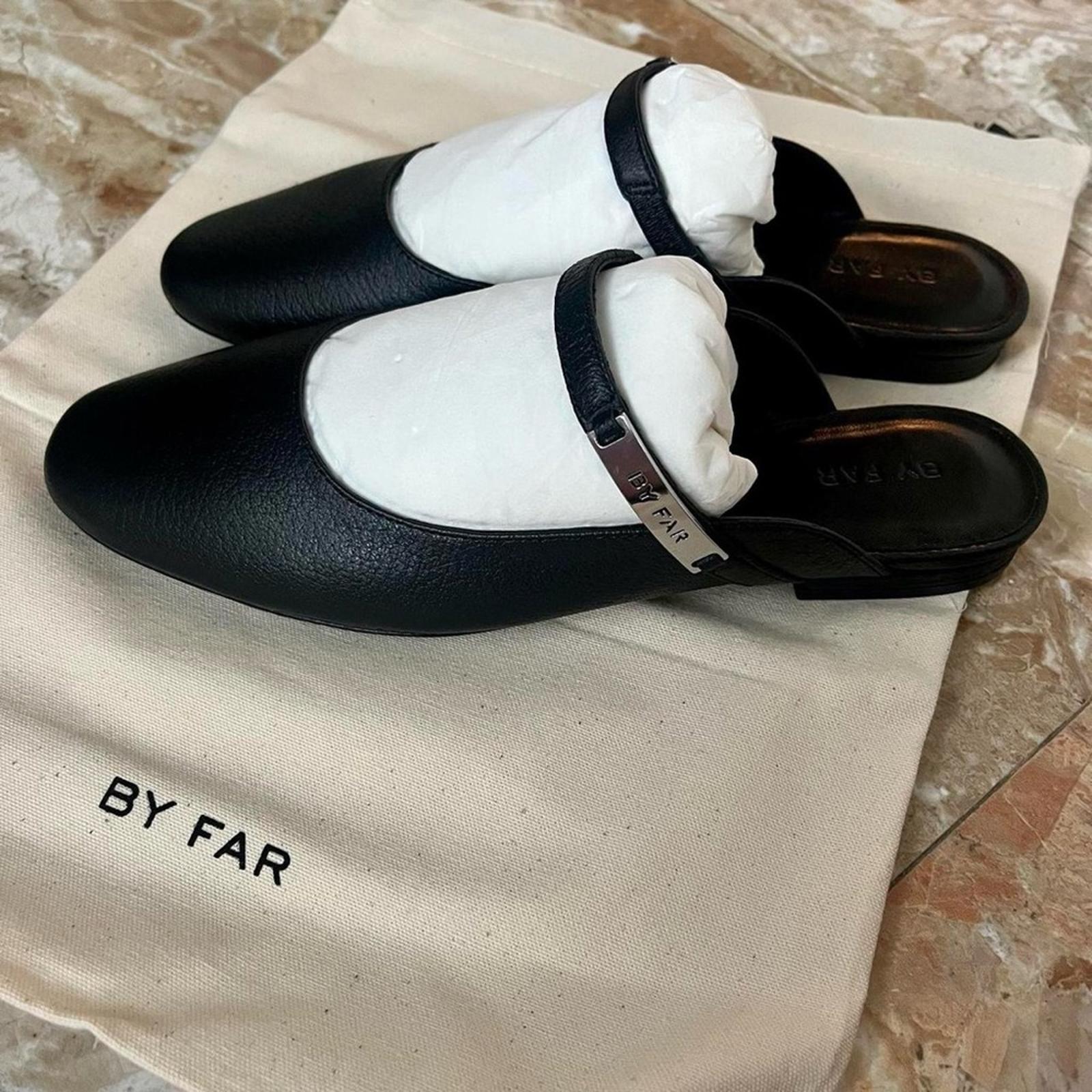 BY FAR Black Gloss Etta Slippers