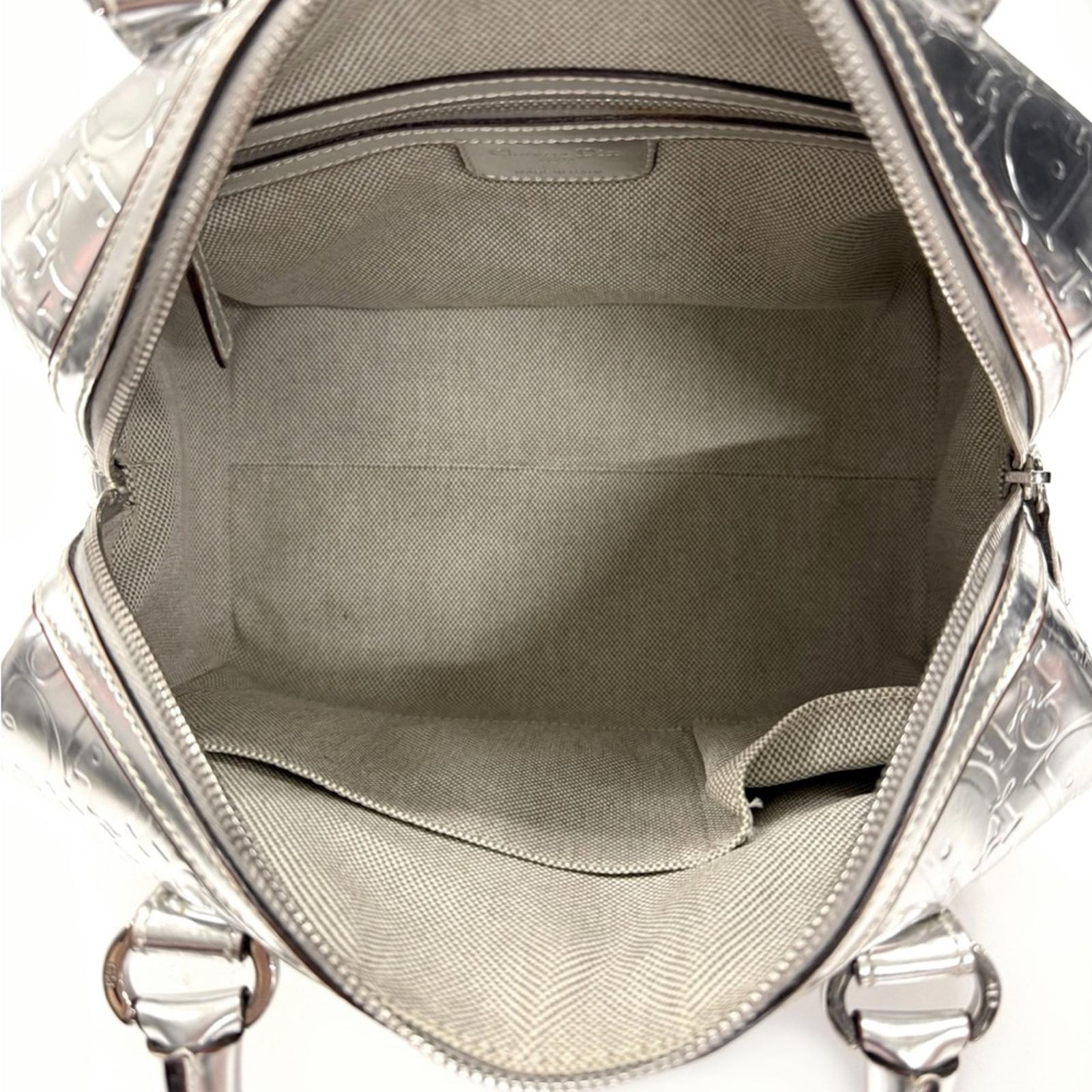 CHRISTIAN DIOR BOSTON SILVER BAG BY JOHN GALLIANO