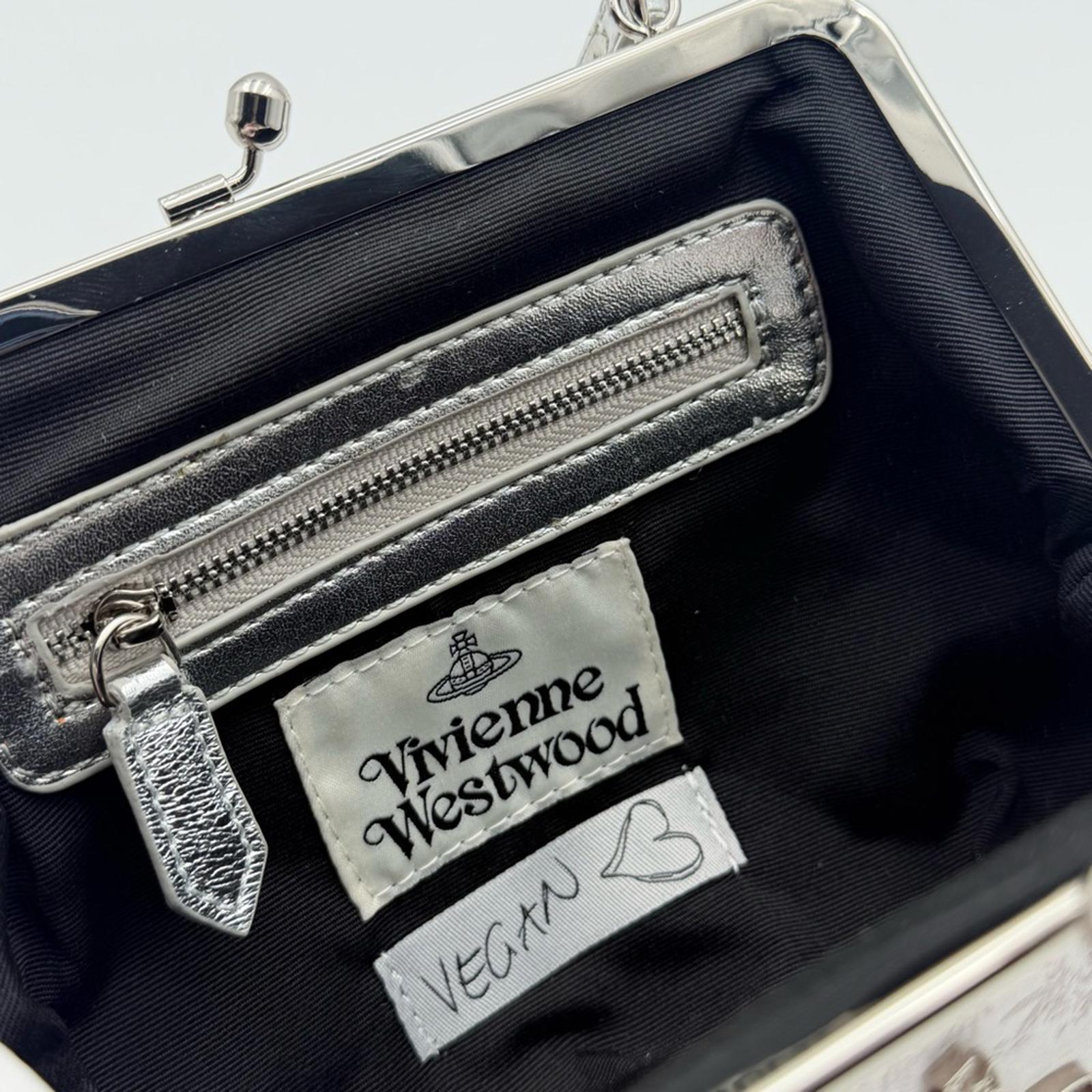 Vivienne Westwood Granny Frame Satin Purse Silver