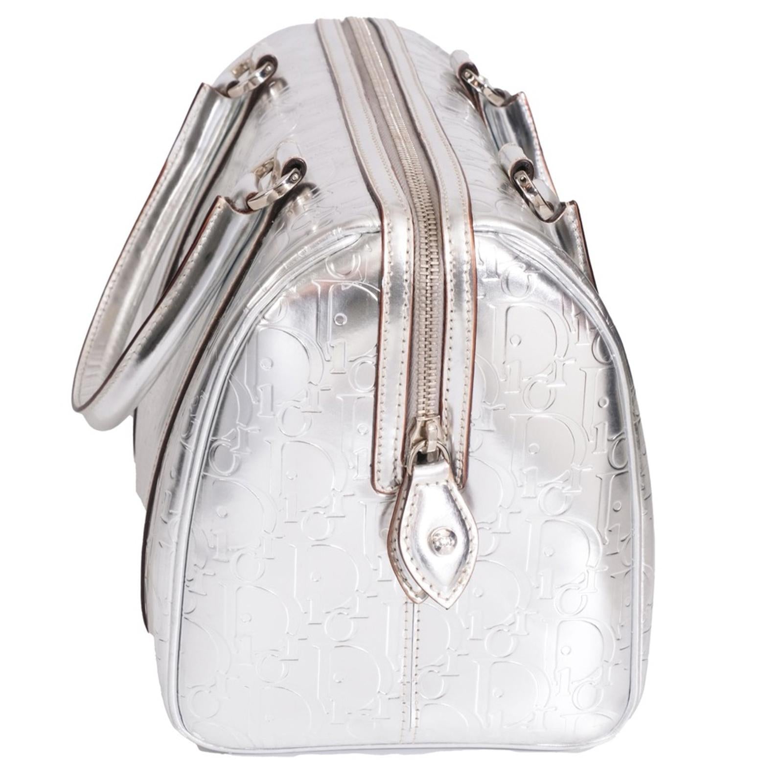CHRISTIAN DIOR BOSTON SILVER BAG BY JOHN GALLIANO