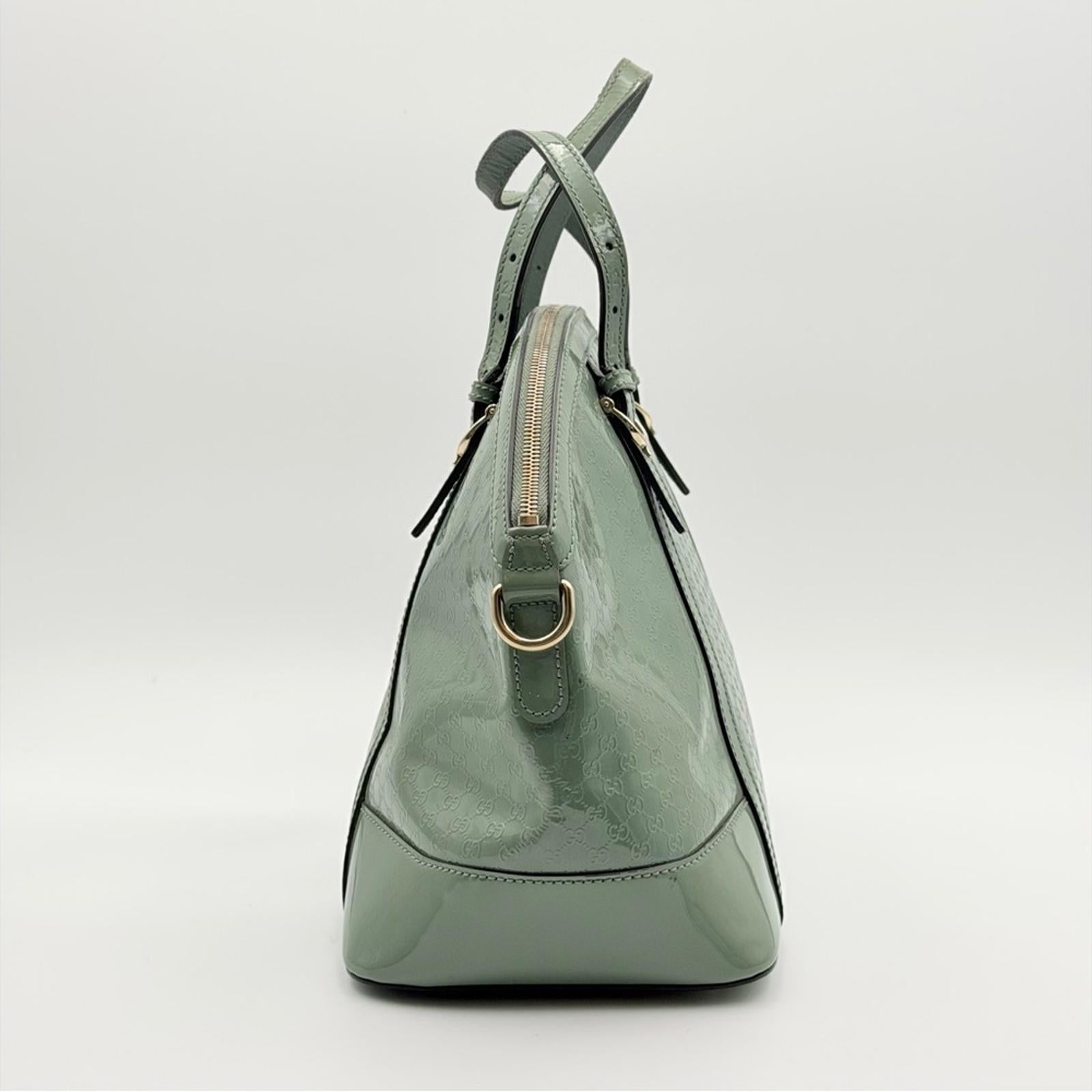 Gucci Microguccissima Nice Patent Leather Dome Satchel – Green