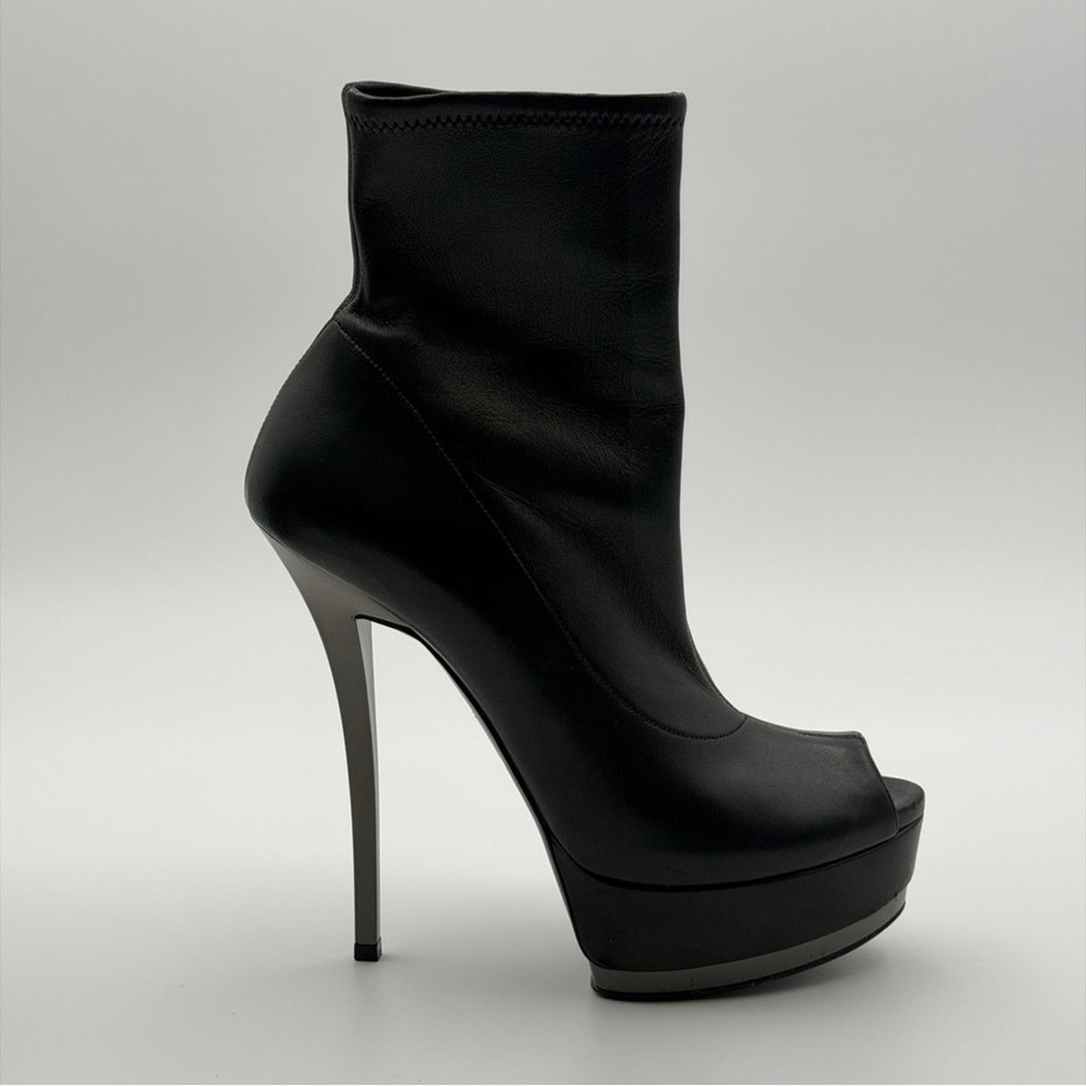Gucci Black Peep Toe Platform Ankle Booties
