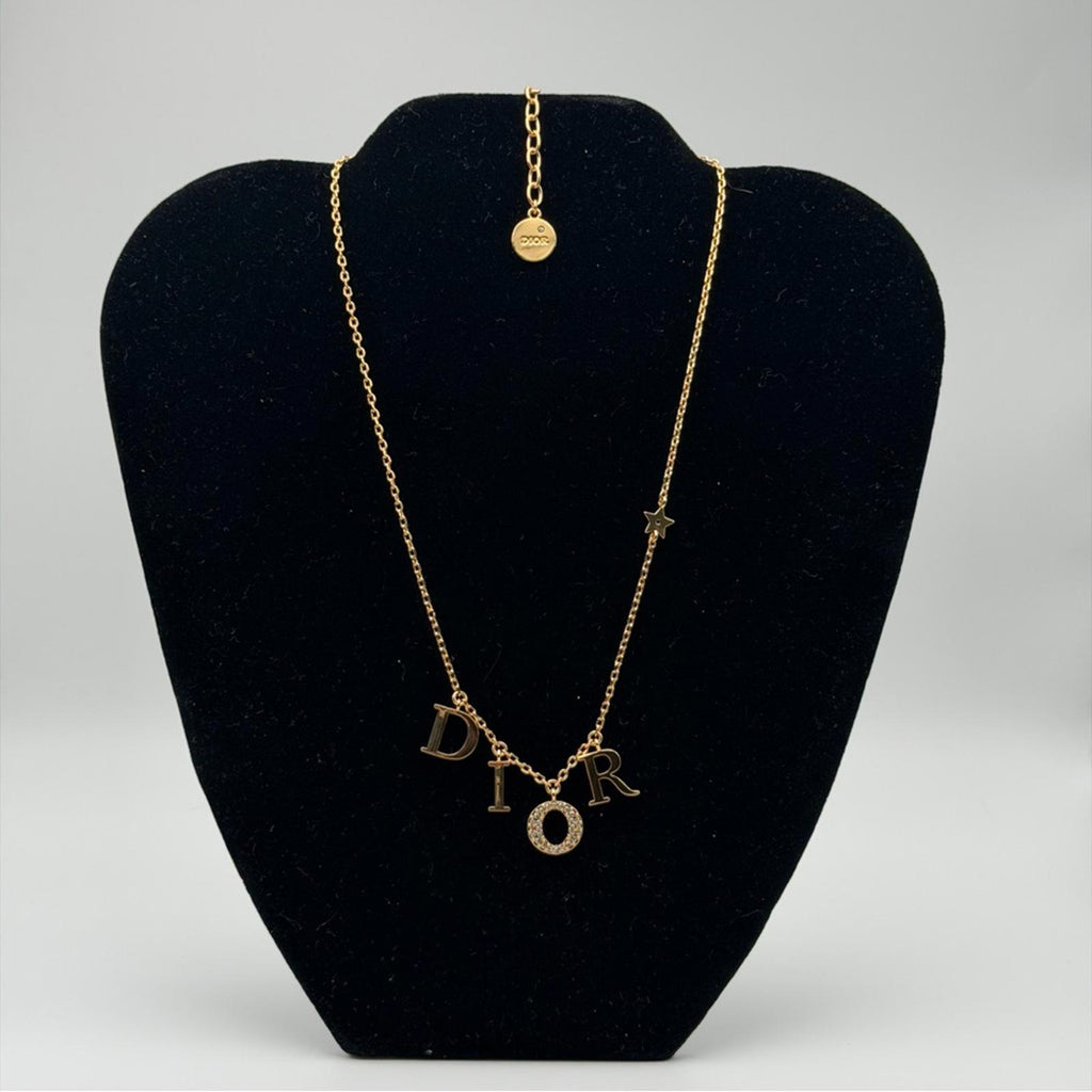 Dior Dio(R)Evolution Gold-Tone Crystal Letter Necklace
