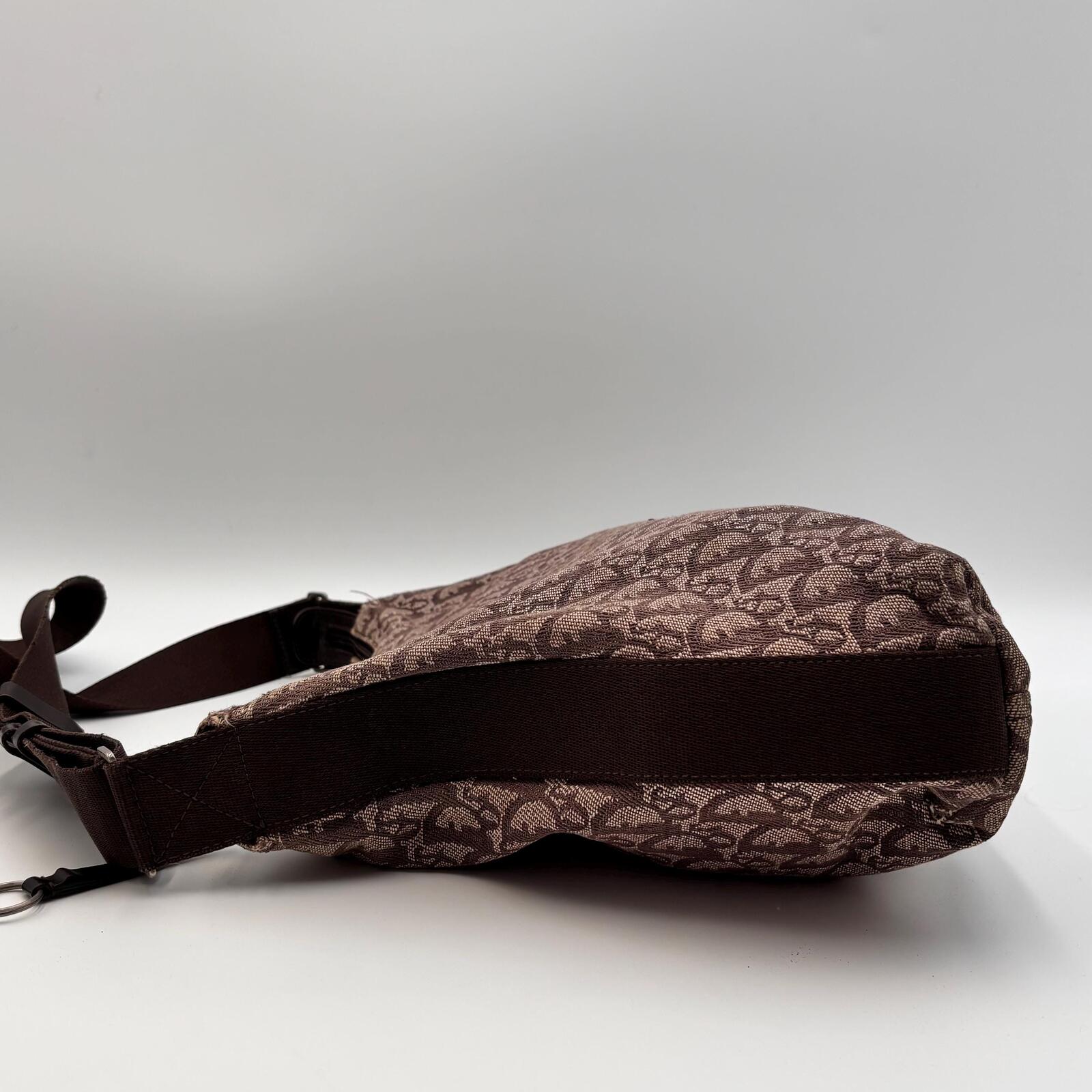 Christian Dior Trotter Canvas Crossbody Messenger Bag Brown Monogram