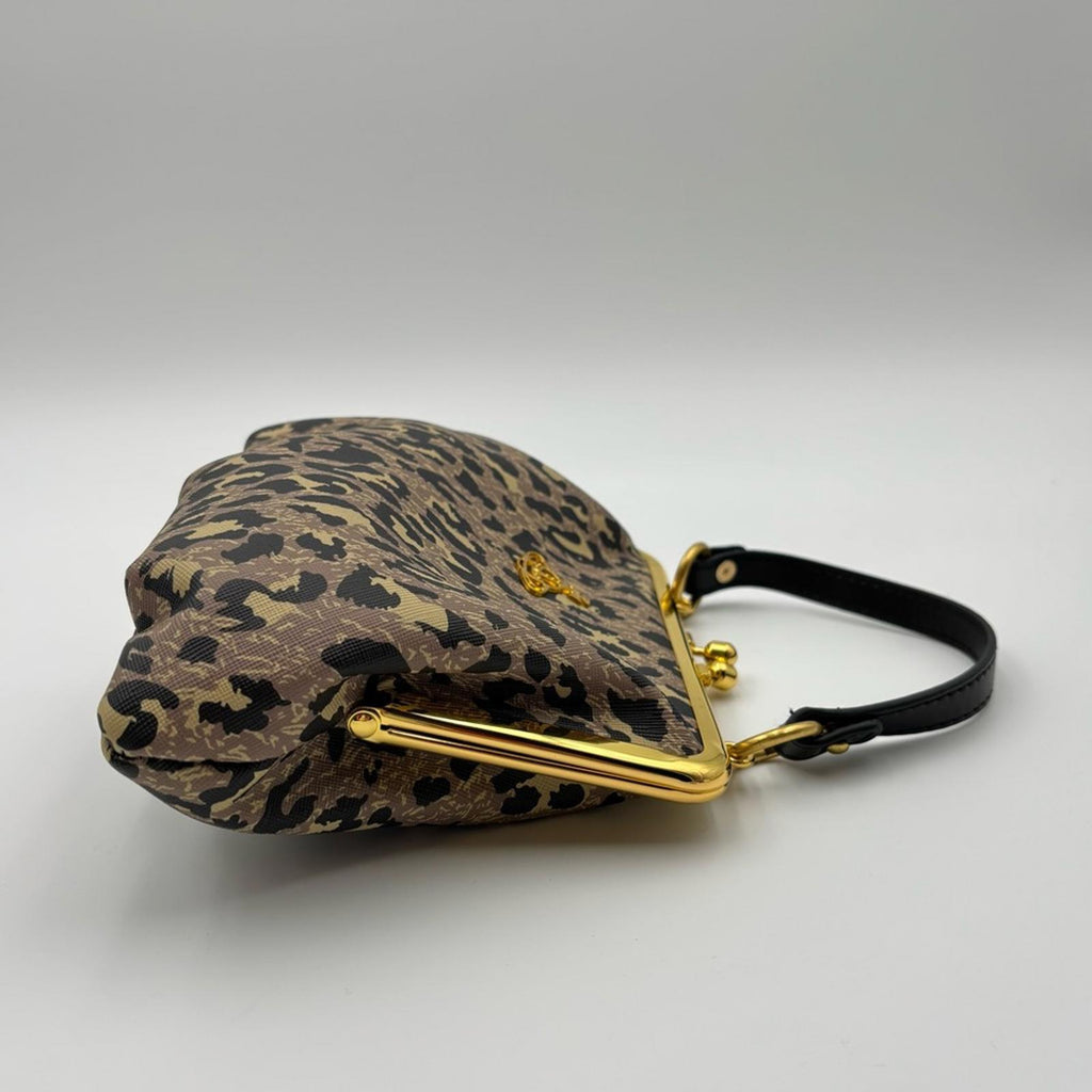 Vivienne Westwood Leopard Print Granny Frame Crossbody Bag