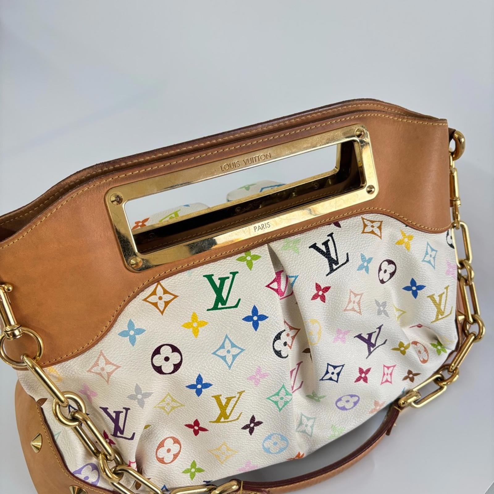 LOUIS VUITTON x TAKASHI MURAKAMI WHITE MULTICOLORE JUDY MM BAG