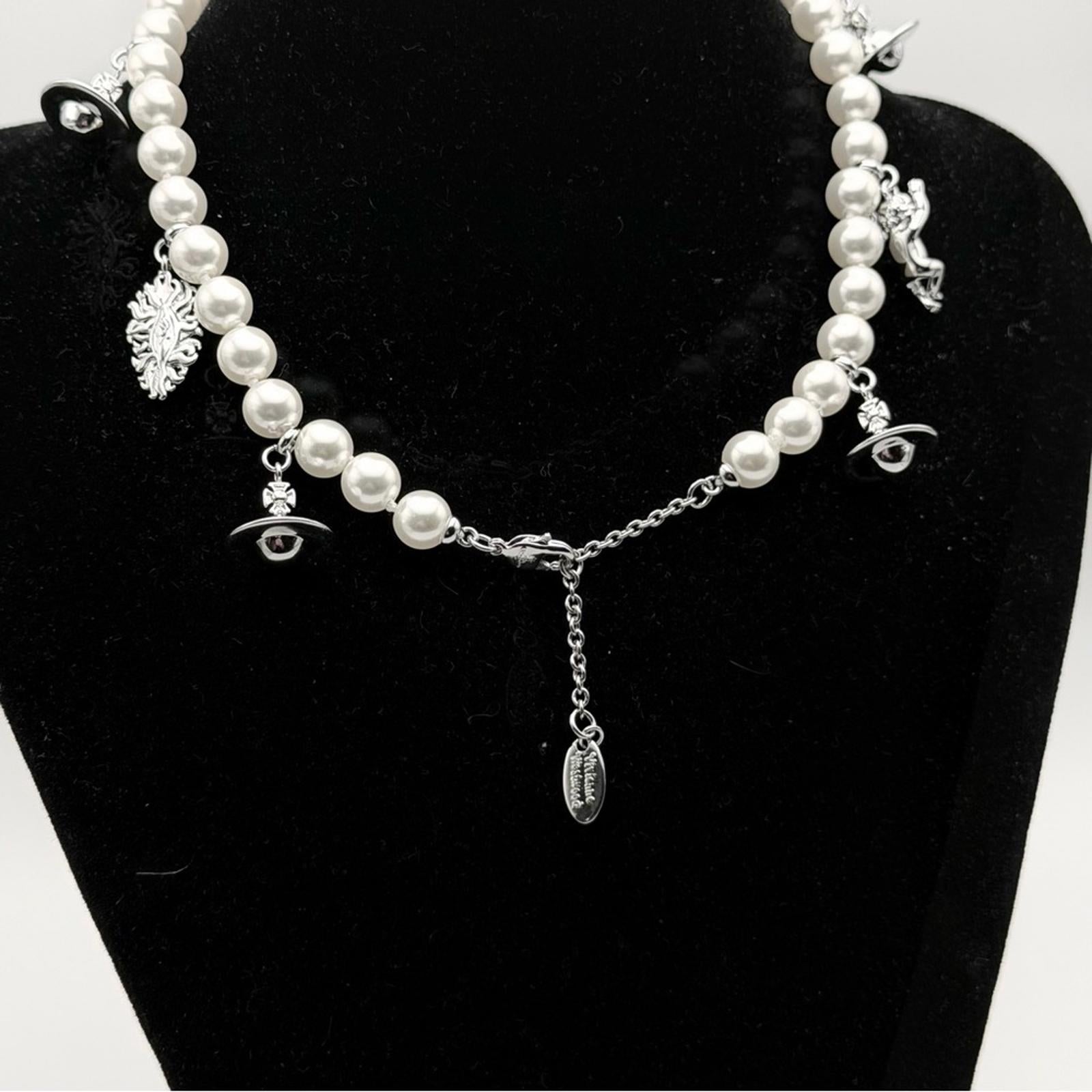 VIVIENNE WESTWOOD ANGLO PEARL CHARM NECKLACE