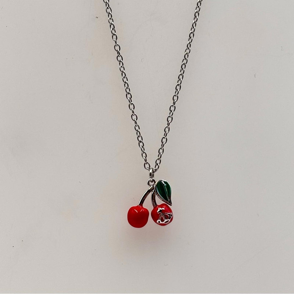 Vivienne Westwood Cherry Pendant Necklace Silver Tone Orb Charm