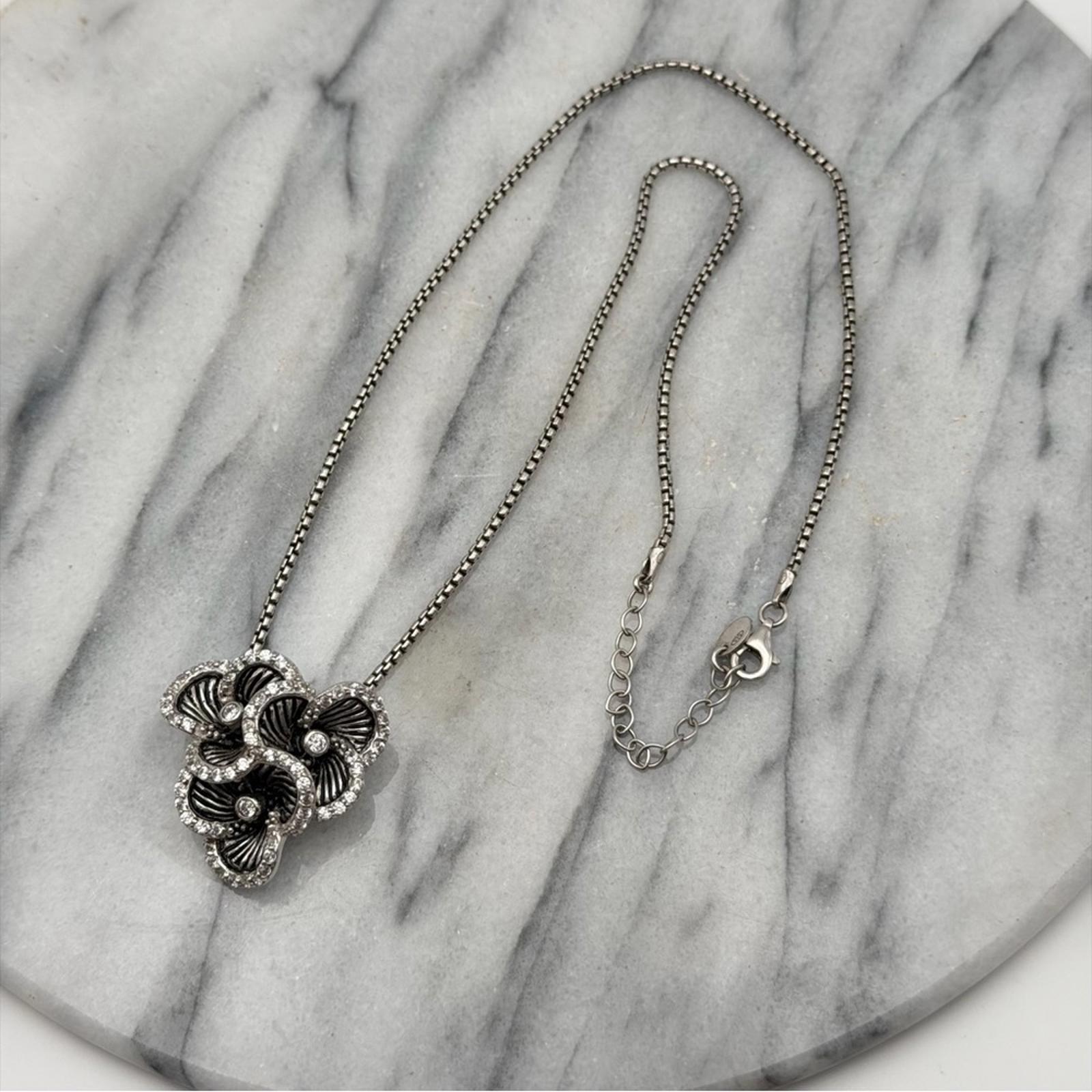 Tocara Sterling Silver Floral Necklace, Ring & Earrings Set – Made In Italy