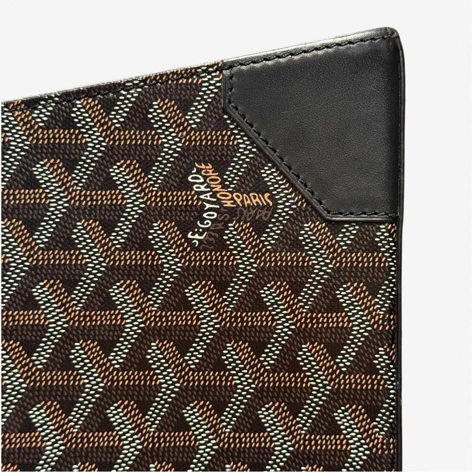 Goyard Black Chevron Print Coated Canvas And Leather Saigon PM Top Handle Bag