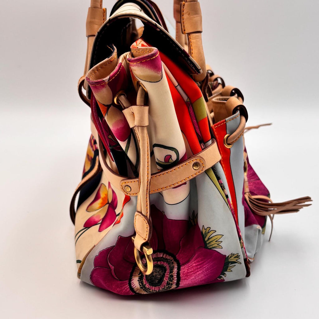 Salvatore Ferragamo Floral Print Multi Pocket Tote Bag