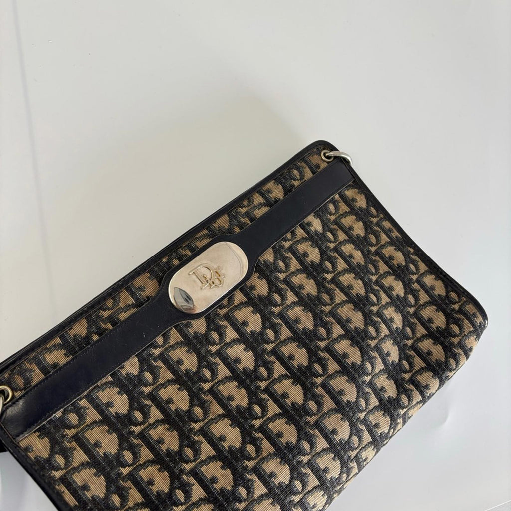 CHRISTIAN DIOR TROTTER CANVAS SHOULDER BAG