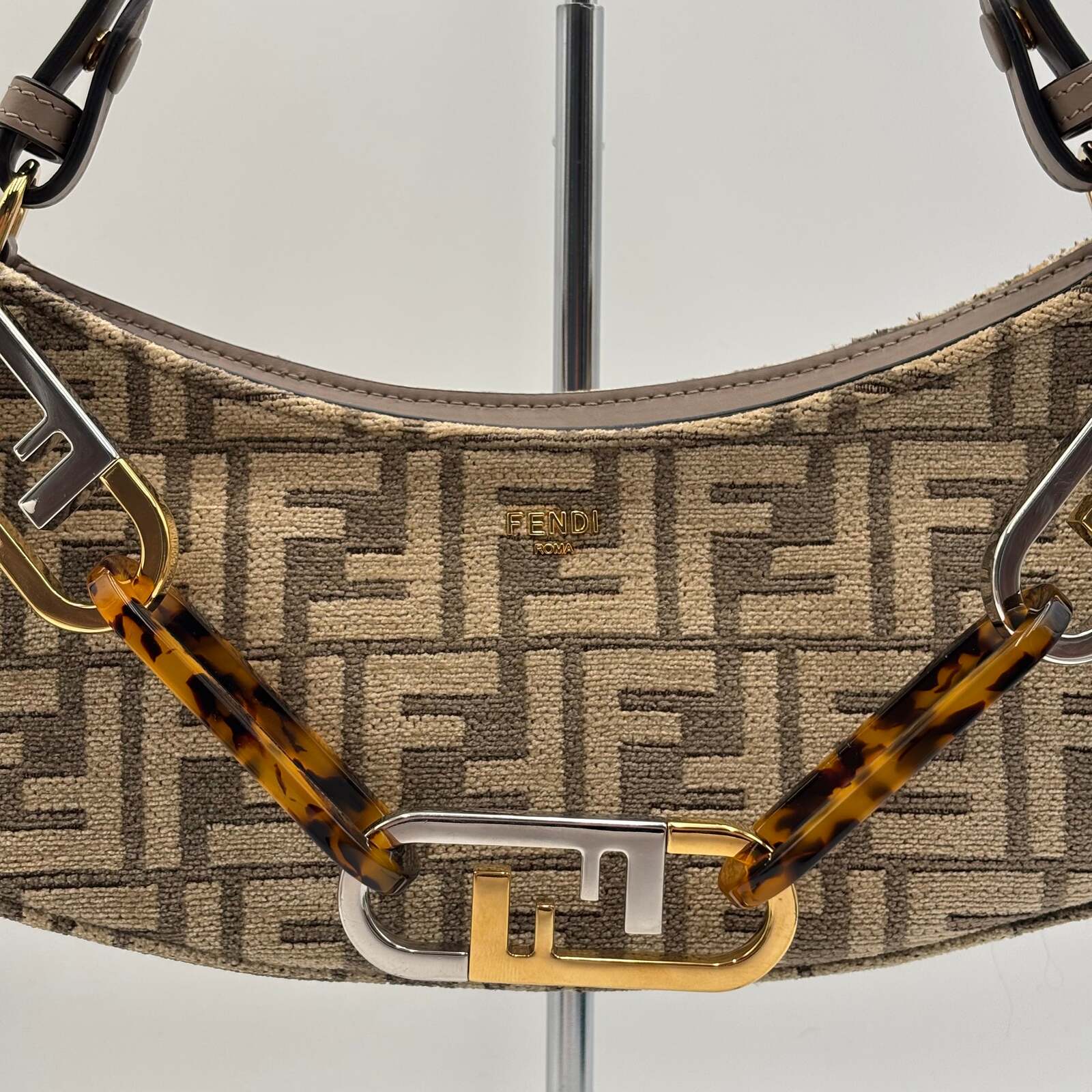 Fendi O’Lock Swing FF Chenille Shoulder Bag