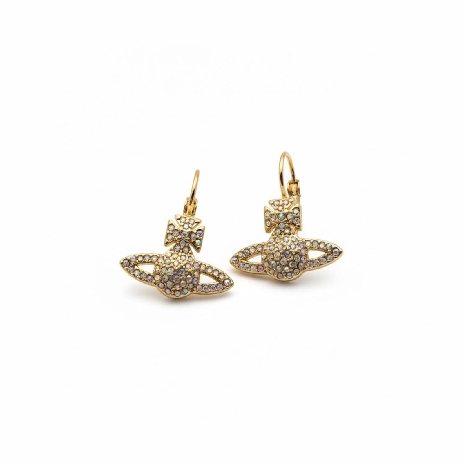 VIVIENNE WESTWOOD GRACE BAS RELIEF EMBELLISHED EARRINGS
