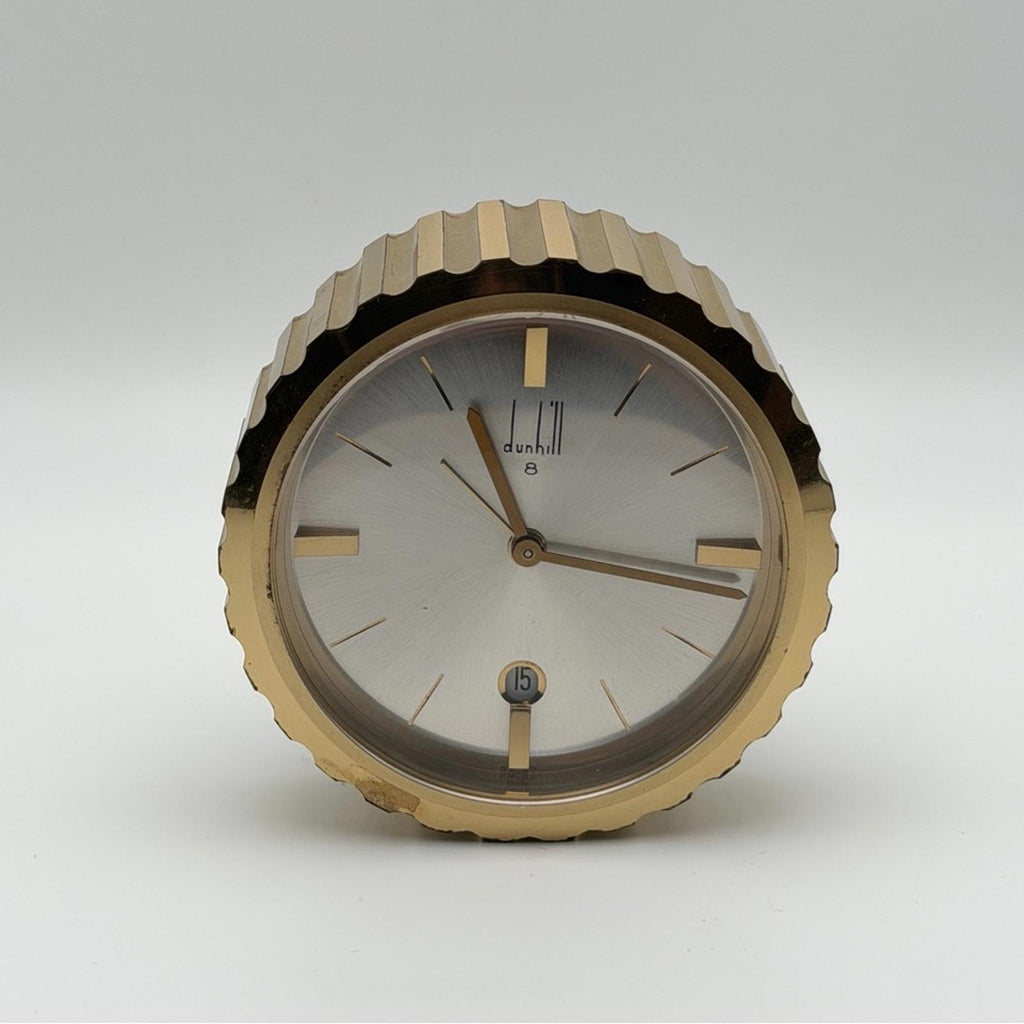 Dunhill Swiss Made Desk Clock – Gold Tone – Vintage