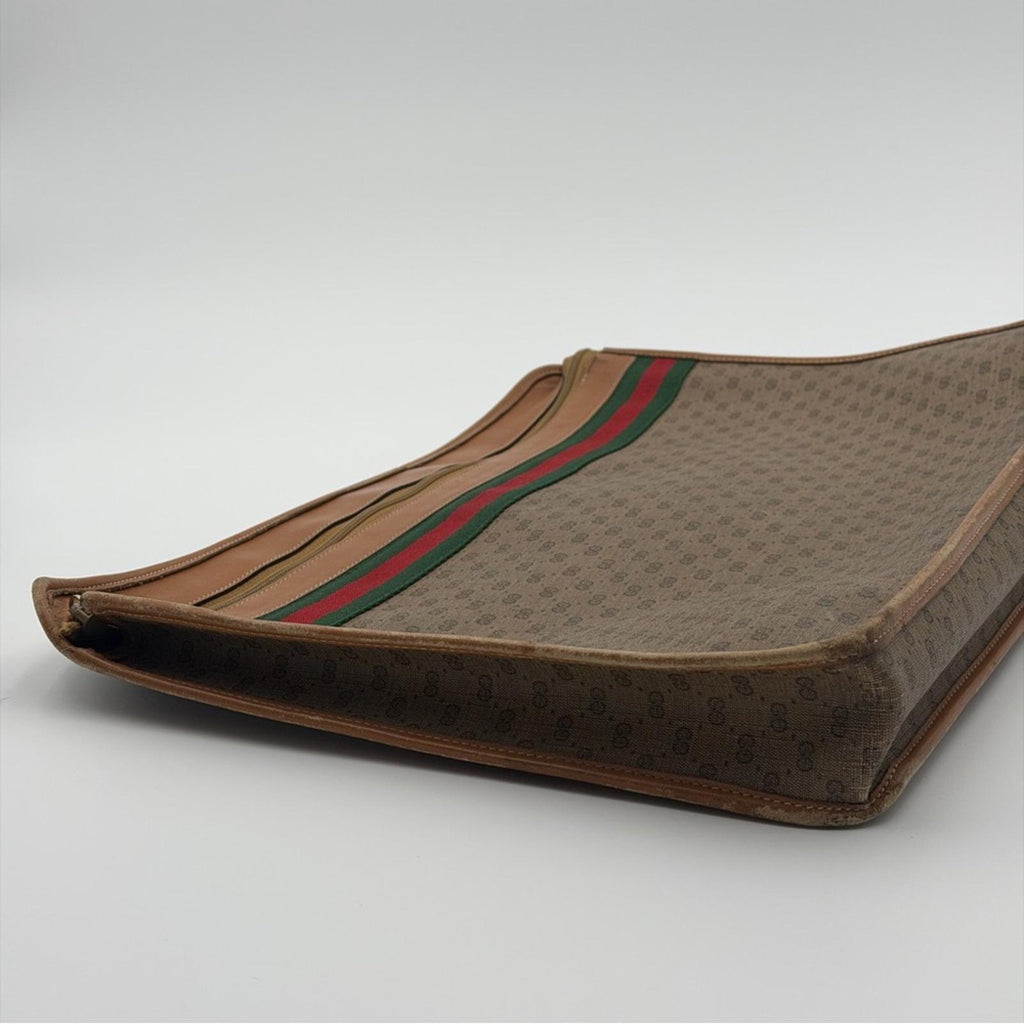 GUCCI VINTAGE GG CANVAS WEB PORTFOLIO CLUTCH