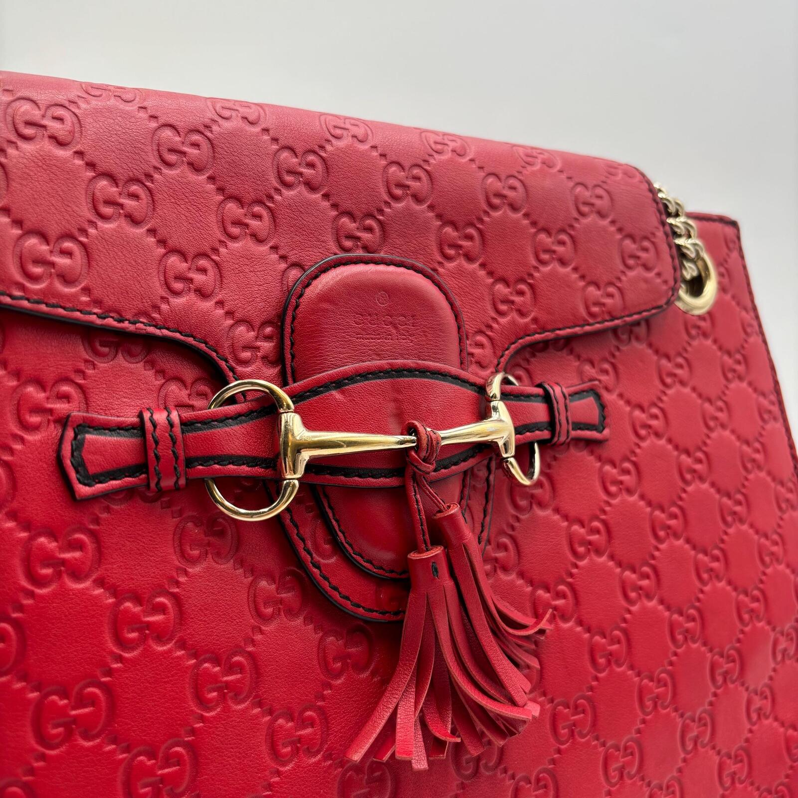 Gucci Emily Large Guccissima Horsebit Chain Shoulder Bag