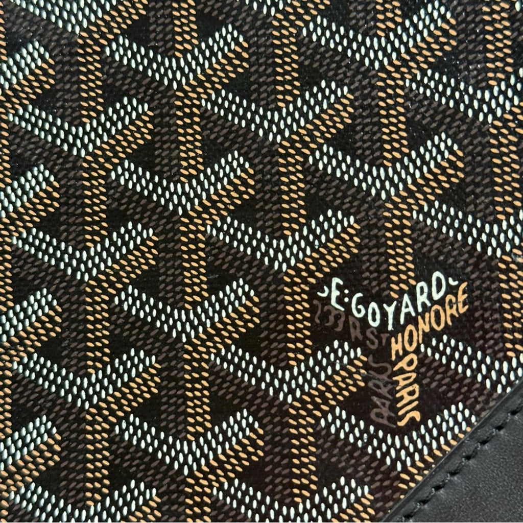 Goyard Black Chevron Print Coated Canvas And Leather Saigon PM Top Handle Bag