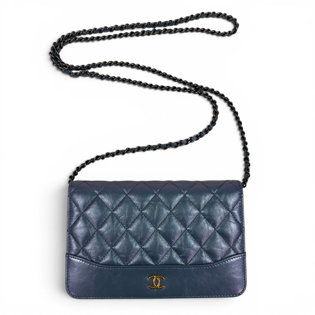 Chanel Vintage Iridescent Quilted Lambskin Flap Crossbody Bag