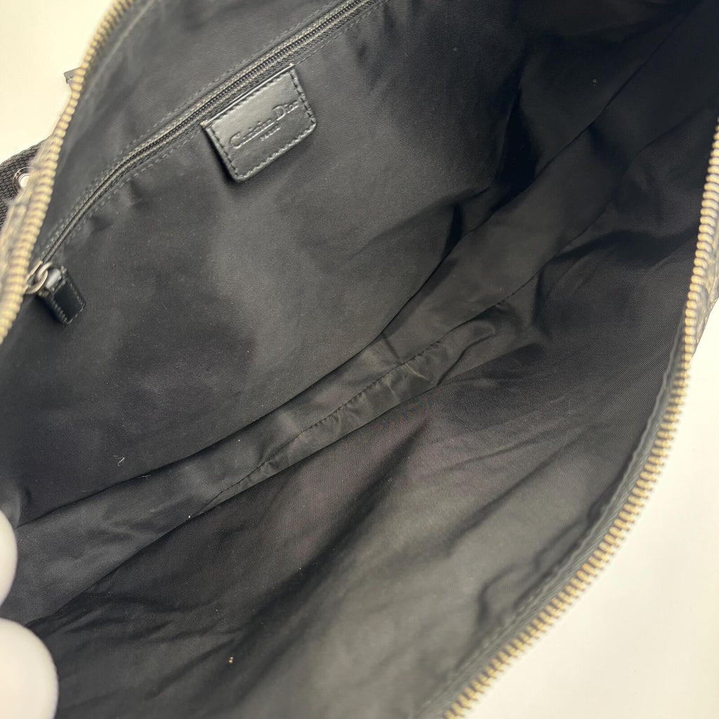 Christian Dior Vintage Black Diorissimo Monogram Saddle Messenger Shoulder Bag