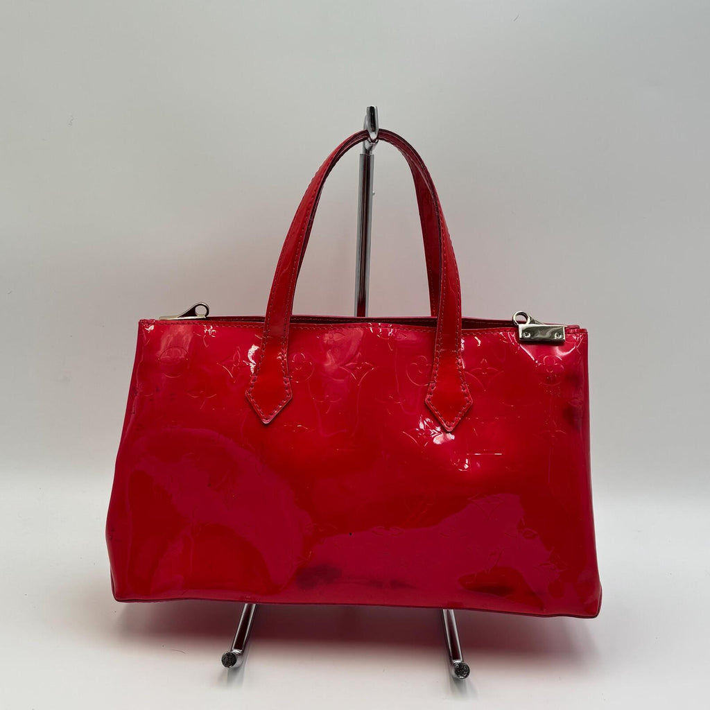 Louis Vuitton Monogram Vernis Wilshire Boulevard Tote PM Hot Pink Patent Leather