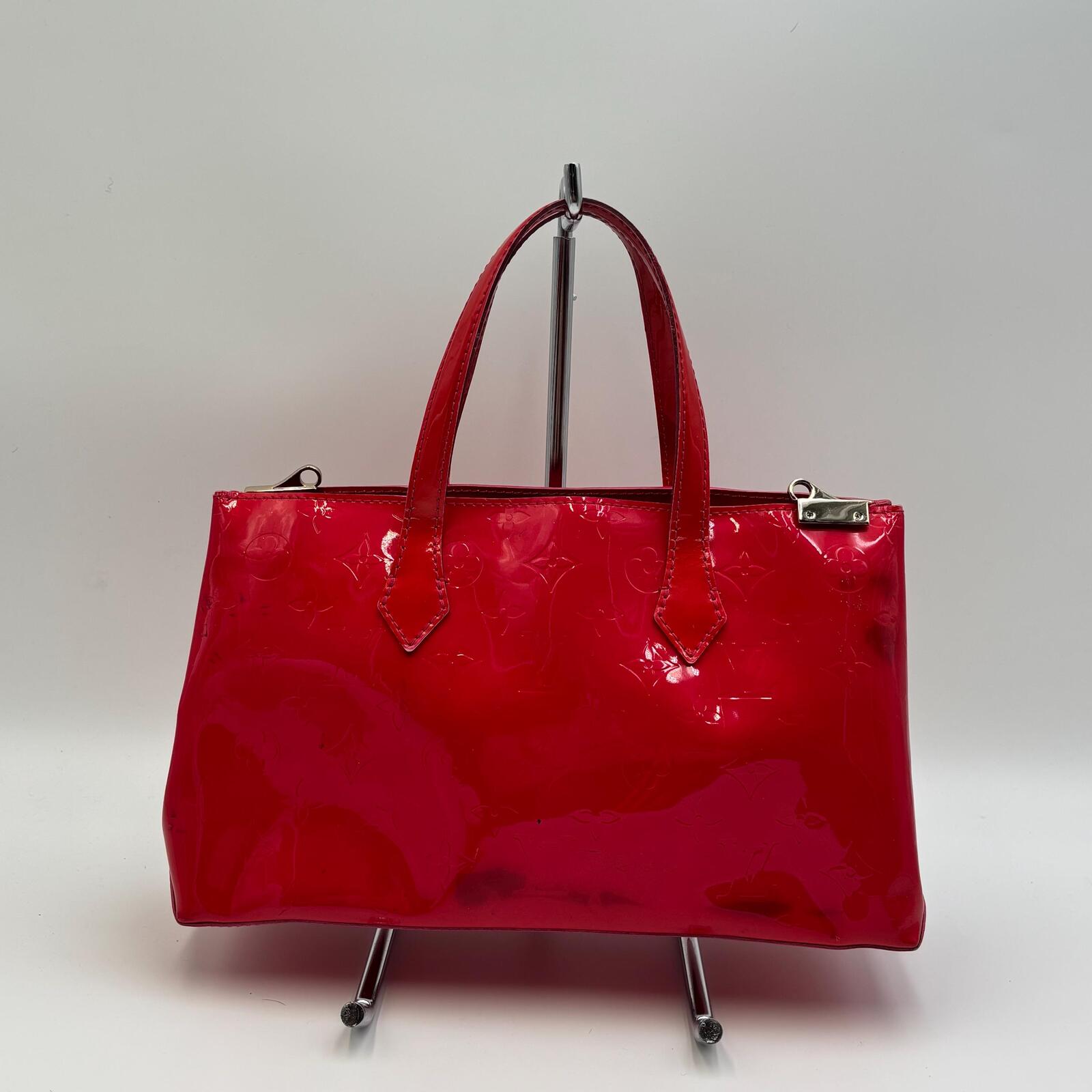 Louis Vuitton Monogram Vernis Wilshire Boulevard Tote PM Hot Pink Patent Leather