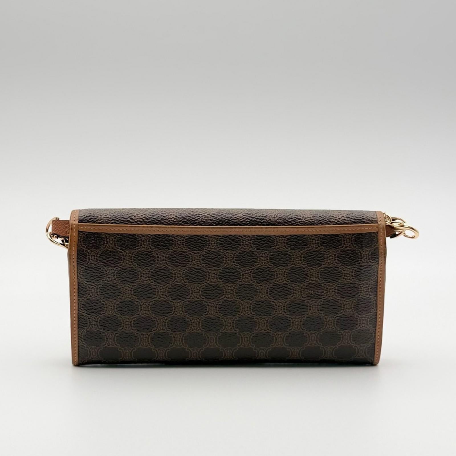 CELINE TRIOMPHE MONOGRAM LONG WALLET WITH CHAIN