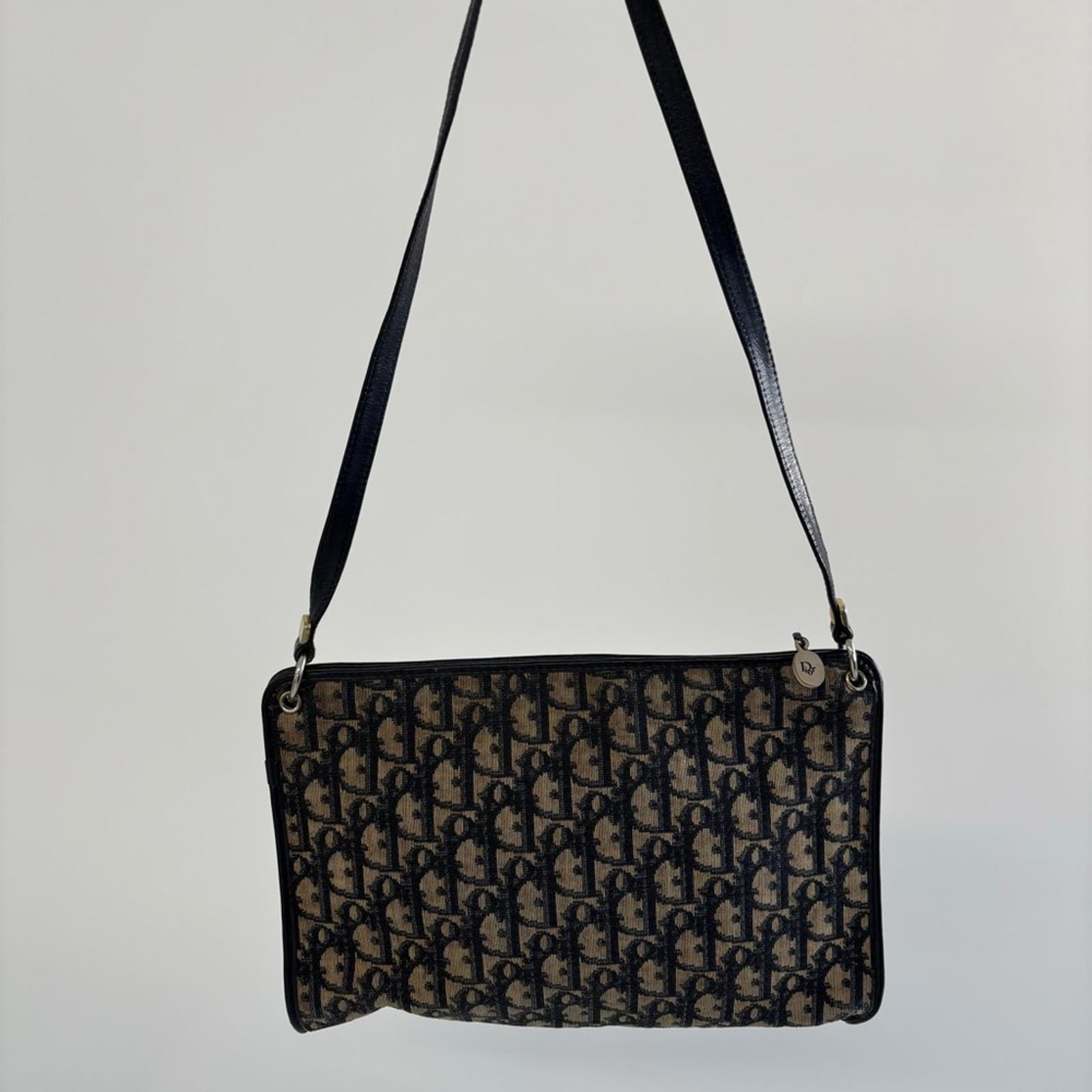 CHRISTIAN DIOR TROTTER CANVAS SHOULDER BAG