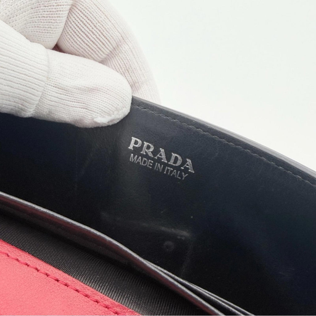 Prada City Calf Leather Elektra Wallet On Chain – Red