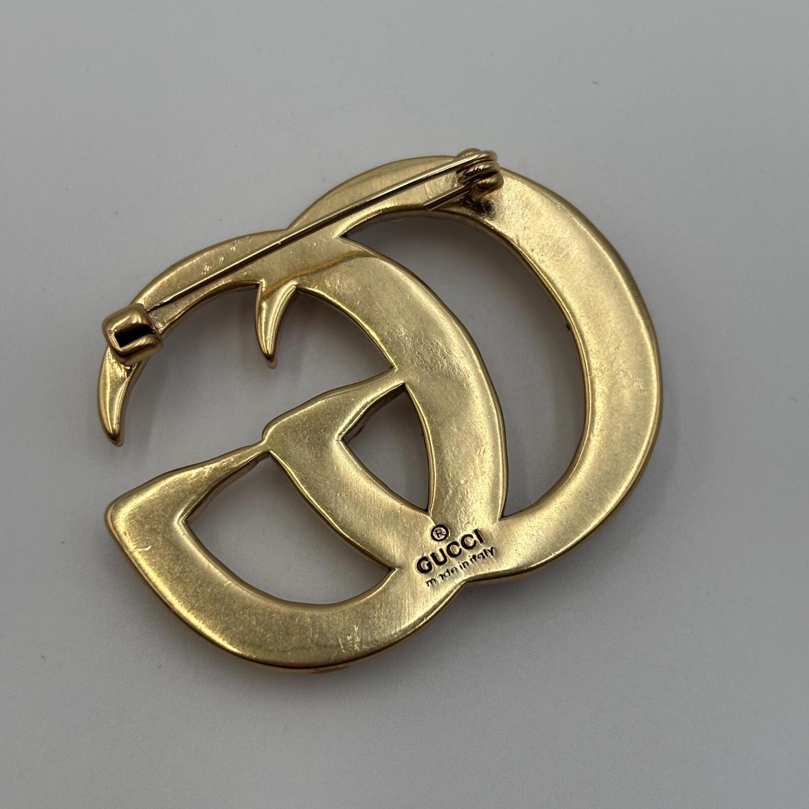 Gucci Interlocking GG Pearl-Embellished Brooch