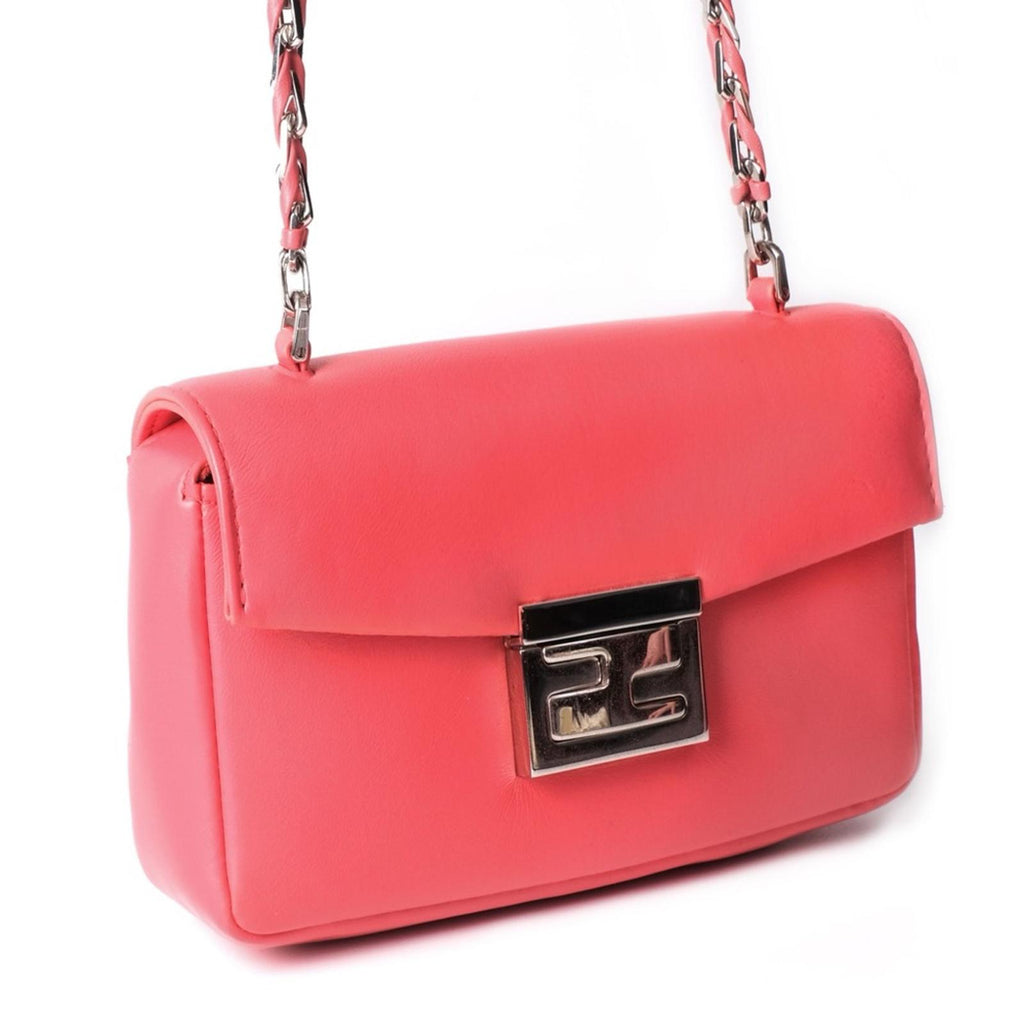 Fendi Mini Napa Baguette Crossbody Bag with Interwoven Strap