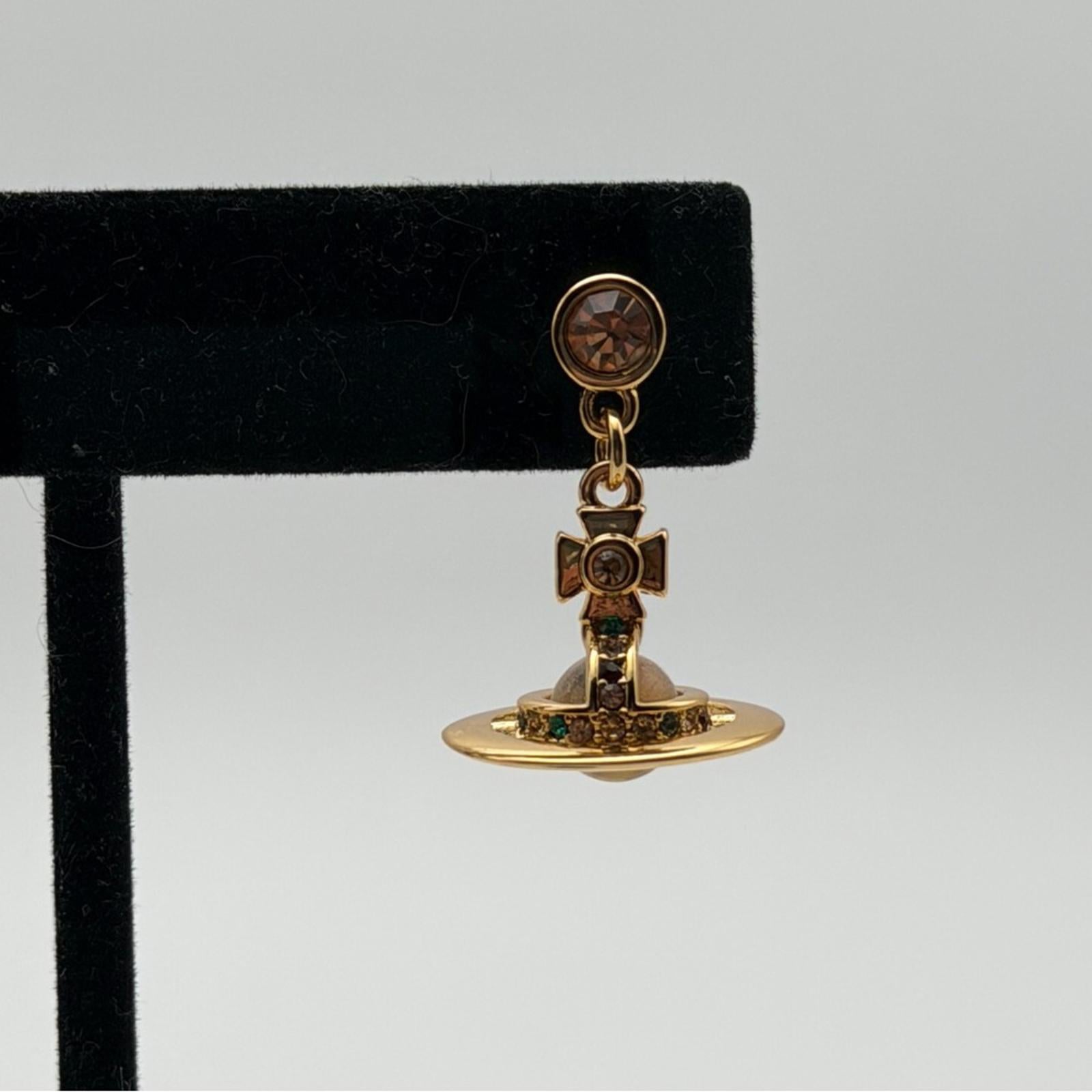 VIVIENNE WESTWOOD PETIT ORB DROP EARRINGS – GOLD TONE