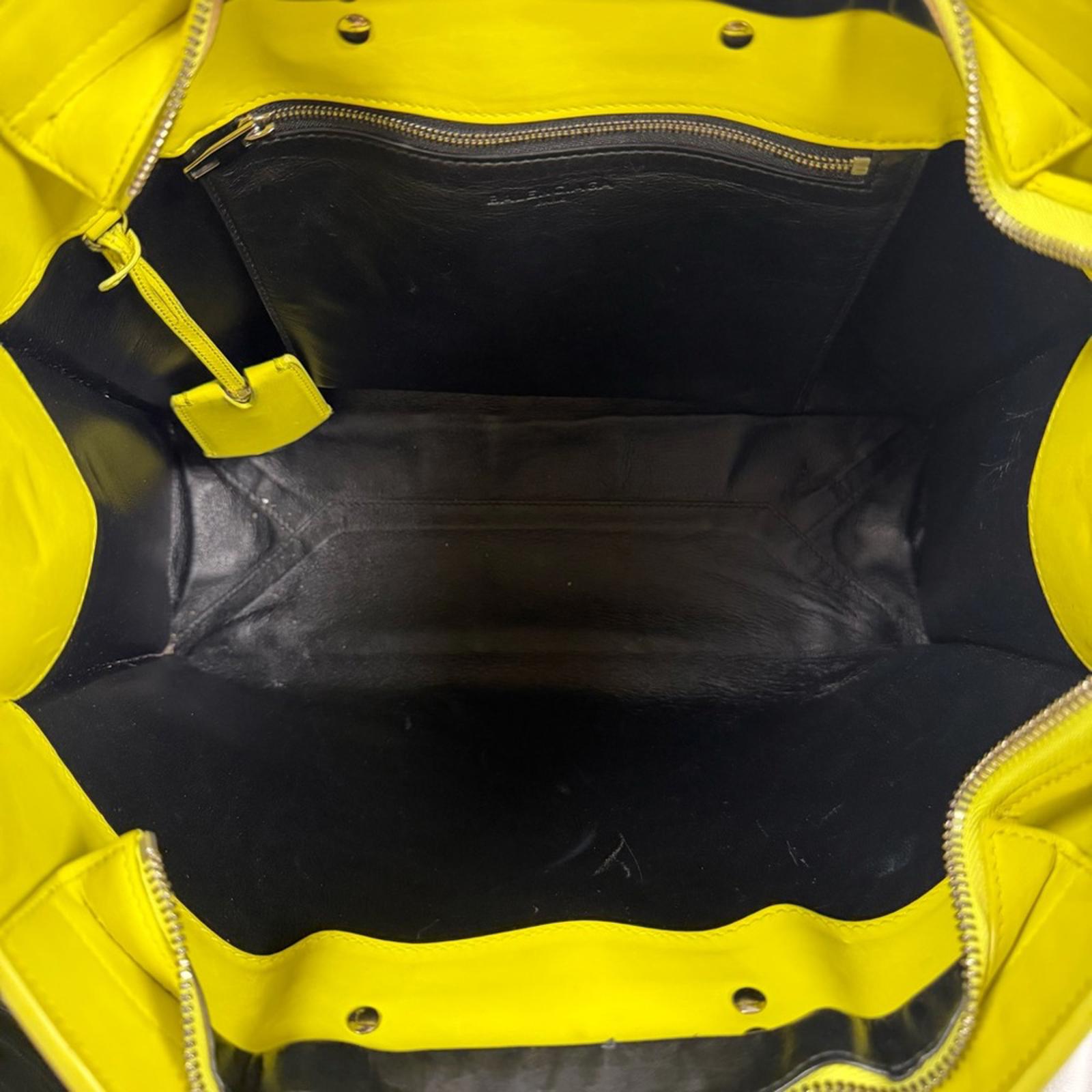 BALENCIAGA CABLE YELLOW LEATHER SHOULDER BAG