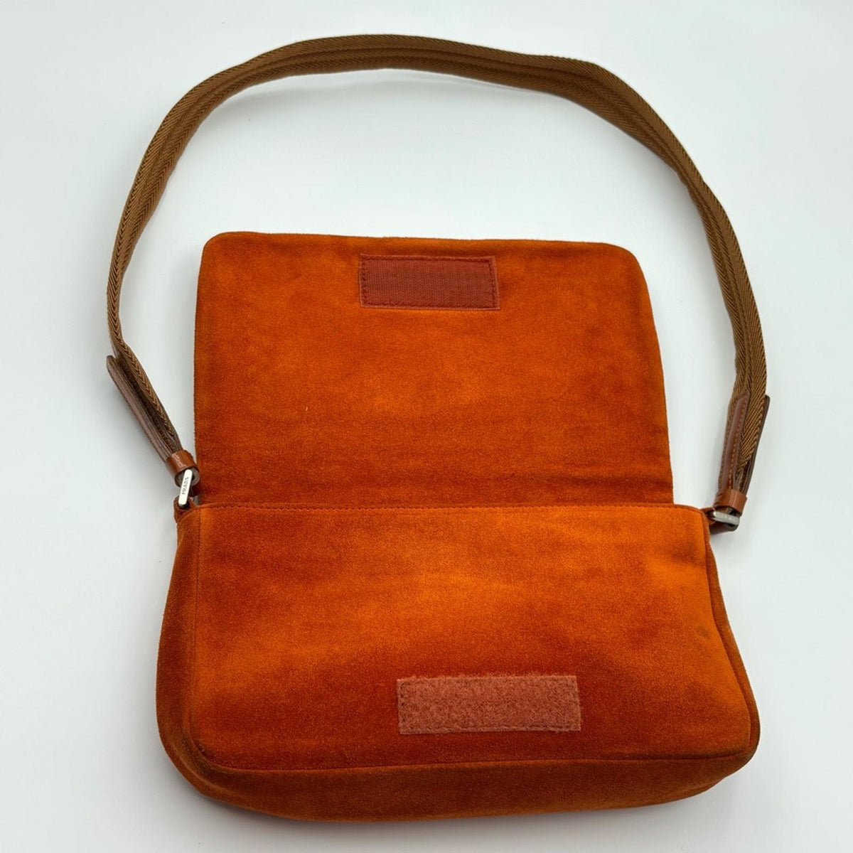 Prada Burnt Orange Patent & Suede Shoulder Bag