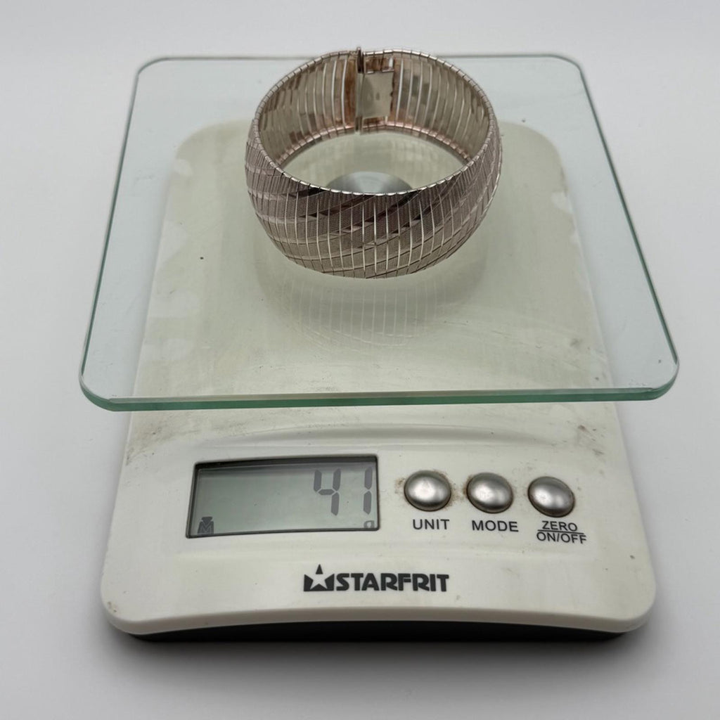 ITALIAN STERLING SILVER WIDE STATEMENT BRACELET