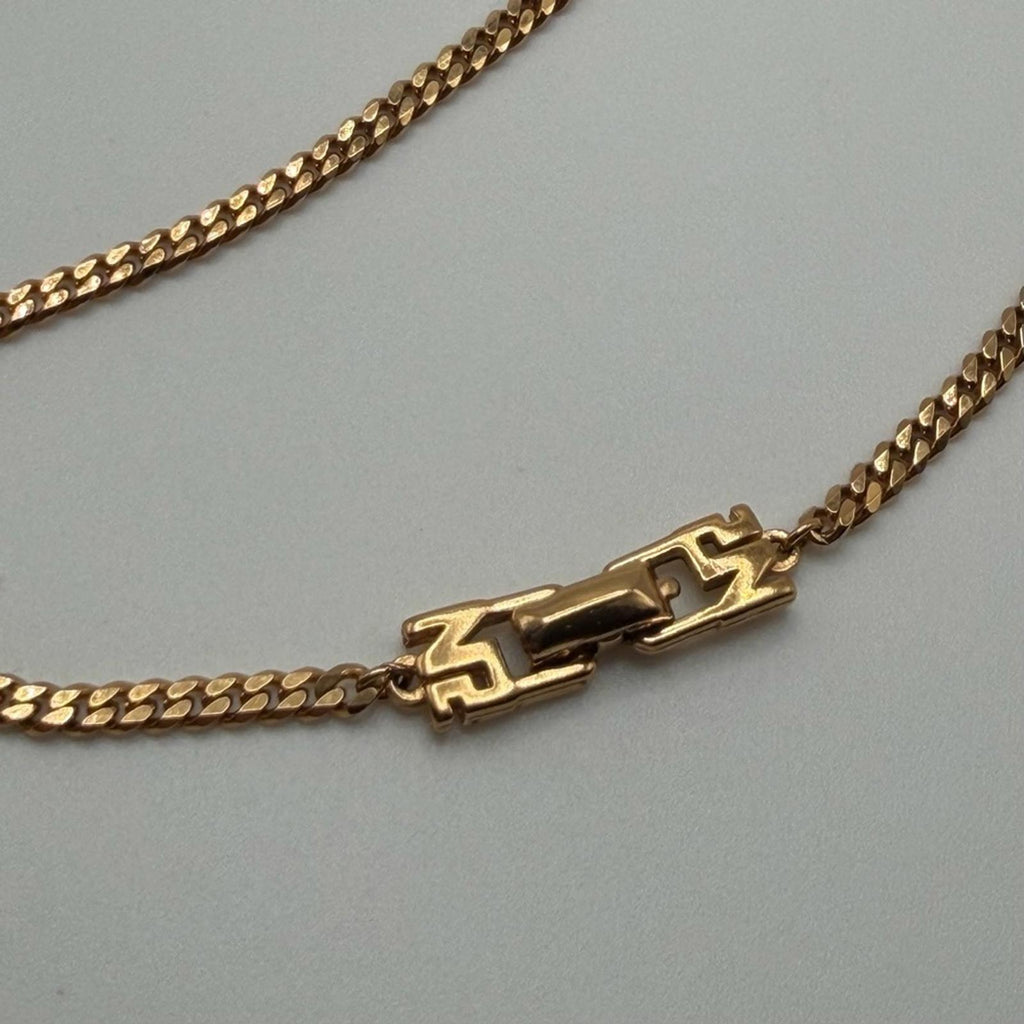 NINA RICCI VINTAGE GOLD-TONE BAGUETTE CRYSTAL DROP NECKLACE