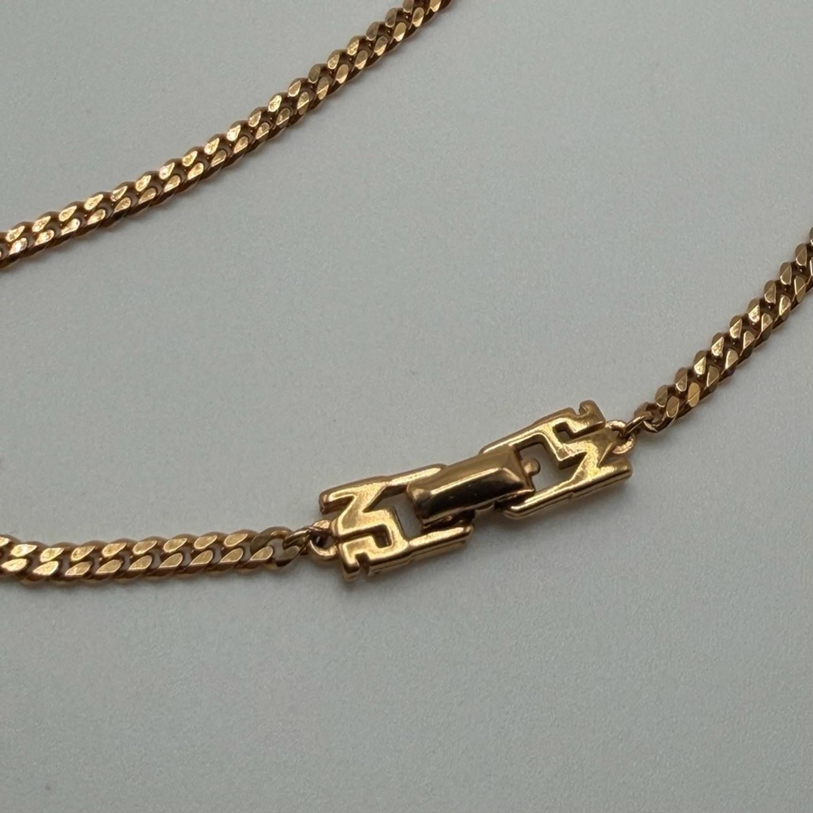 NINA RICCI VINTAGE GOLD-TONE BAGUETTE CRYSTAL DROP NECKLACE