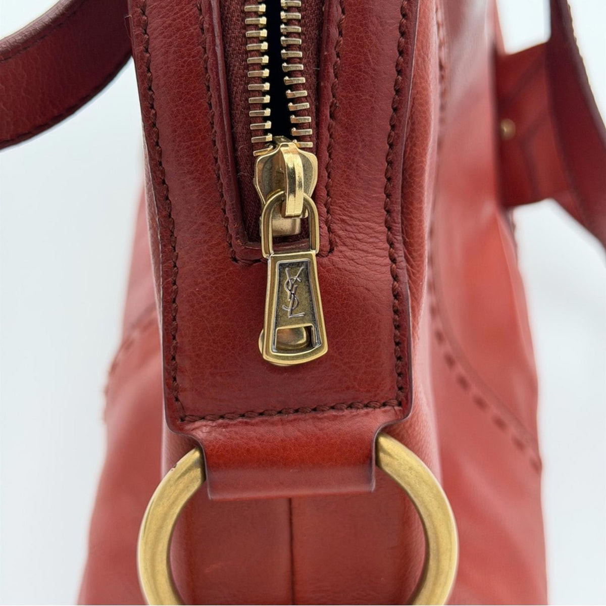 Yves Saint Laurent Muse Leather Shoulder Bag – Brick Red
