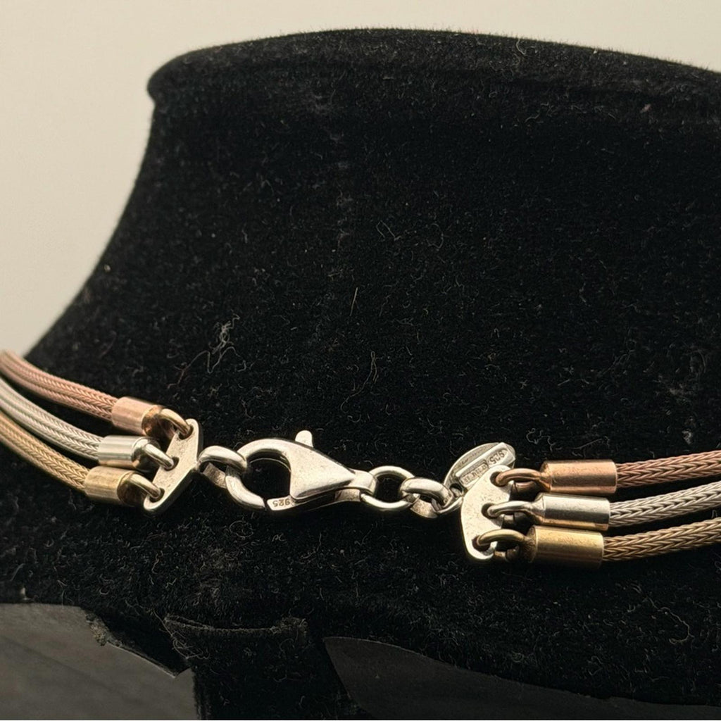 Italian Design Sterling Silver Multi-Strand Necklace & Bracelet Set