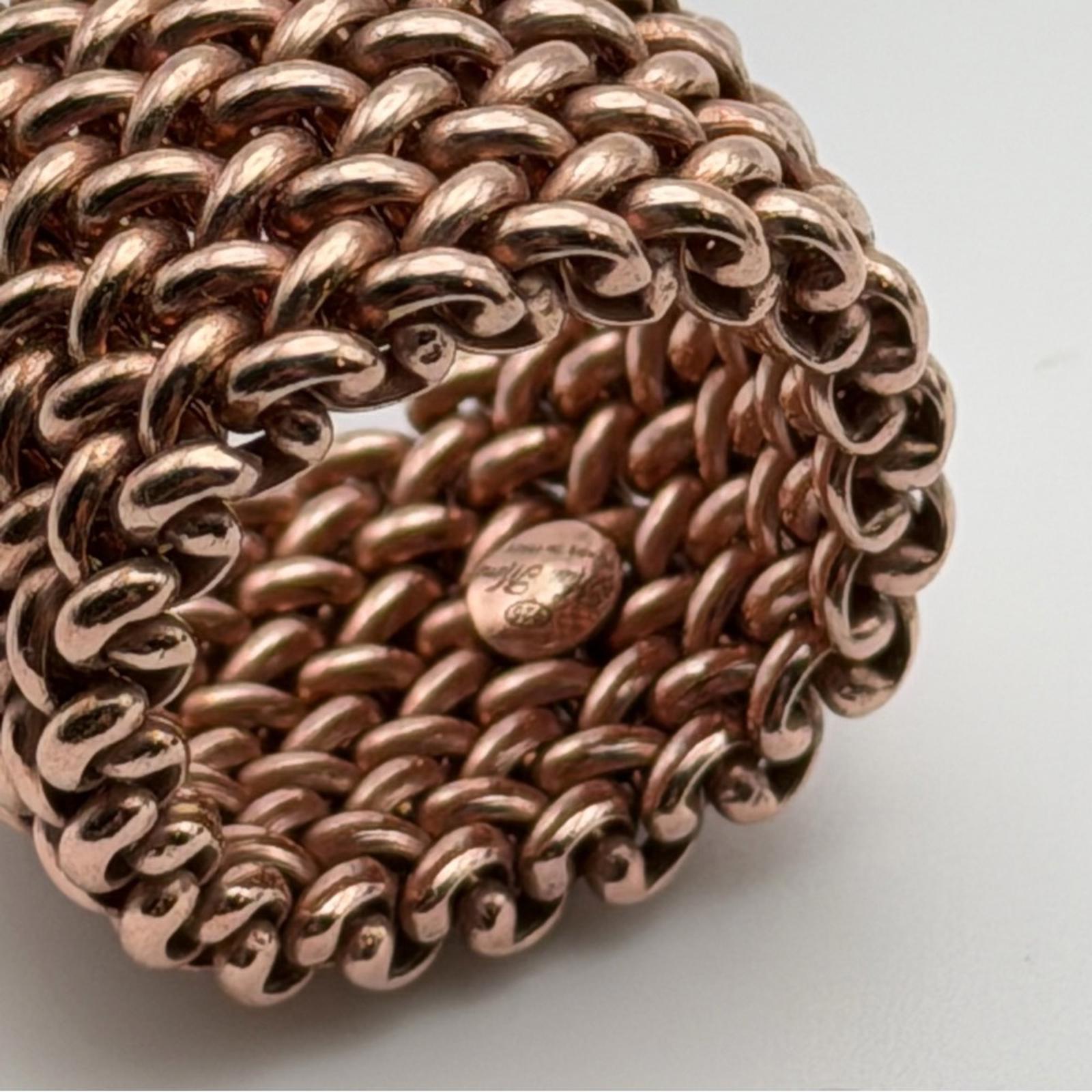 MISS MIMI BEADED MESH RING – 18K ROSE GOLD PLATED