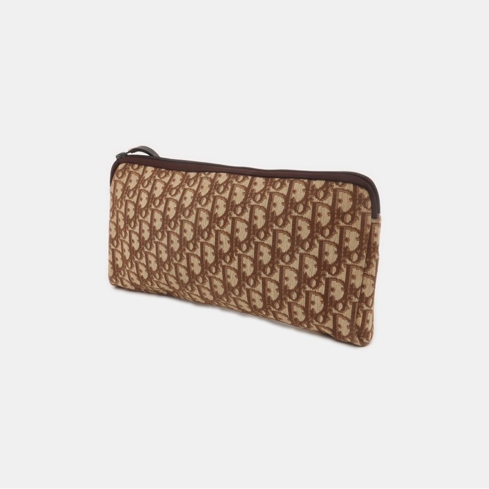 Vintage Christian Dior Trotter Monogram Zip Pouch / Clutch