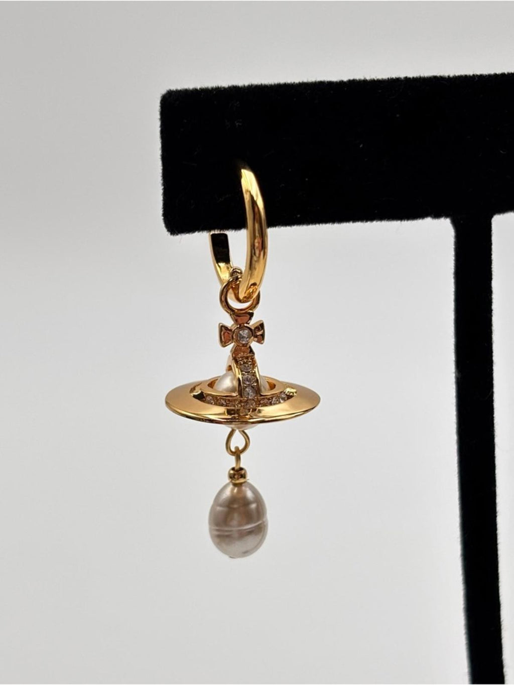 Vivienne Westwood Aleksa Pearl Drop Earrings Gold Tone