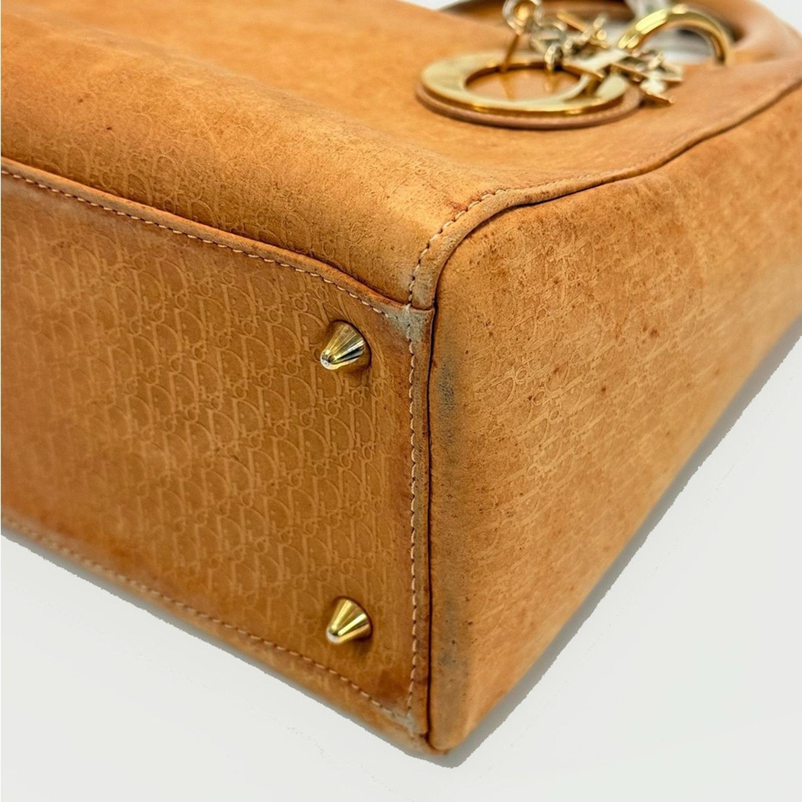 Lady Dior By John Galliano Brown Suede Medium Handbag